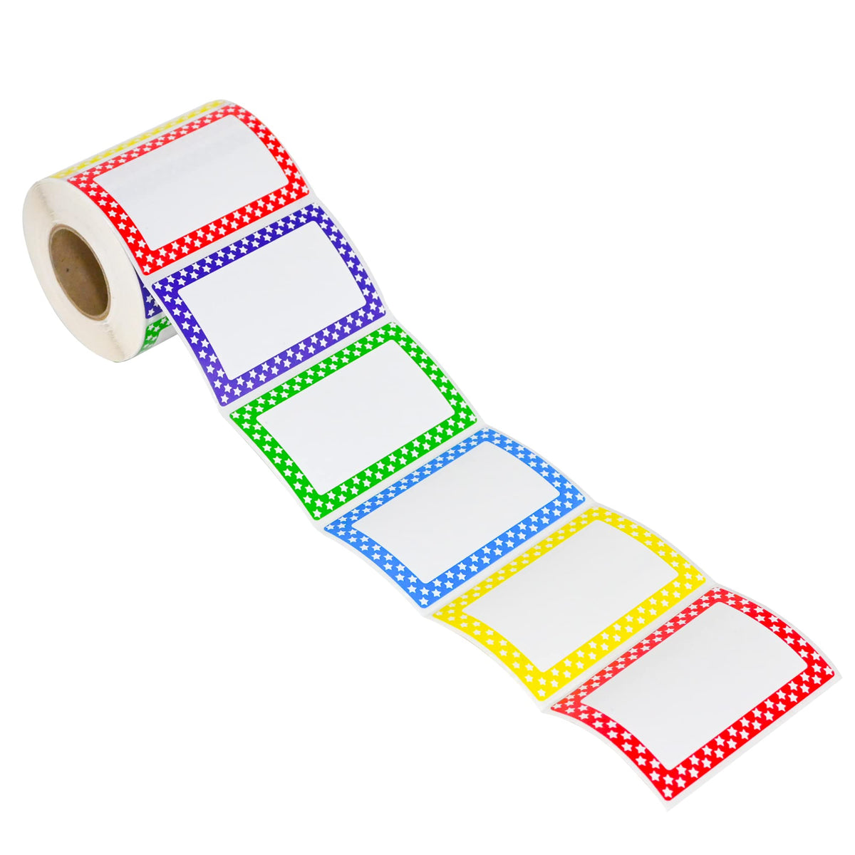 L LIKED 250 Stickers - 3.5" x 2.25"Colors Plain Name tag Labels with Perforated Line for School Office Home (Star - 250 Labels)