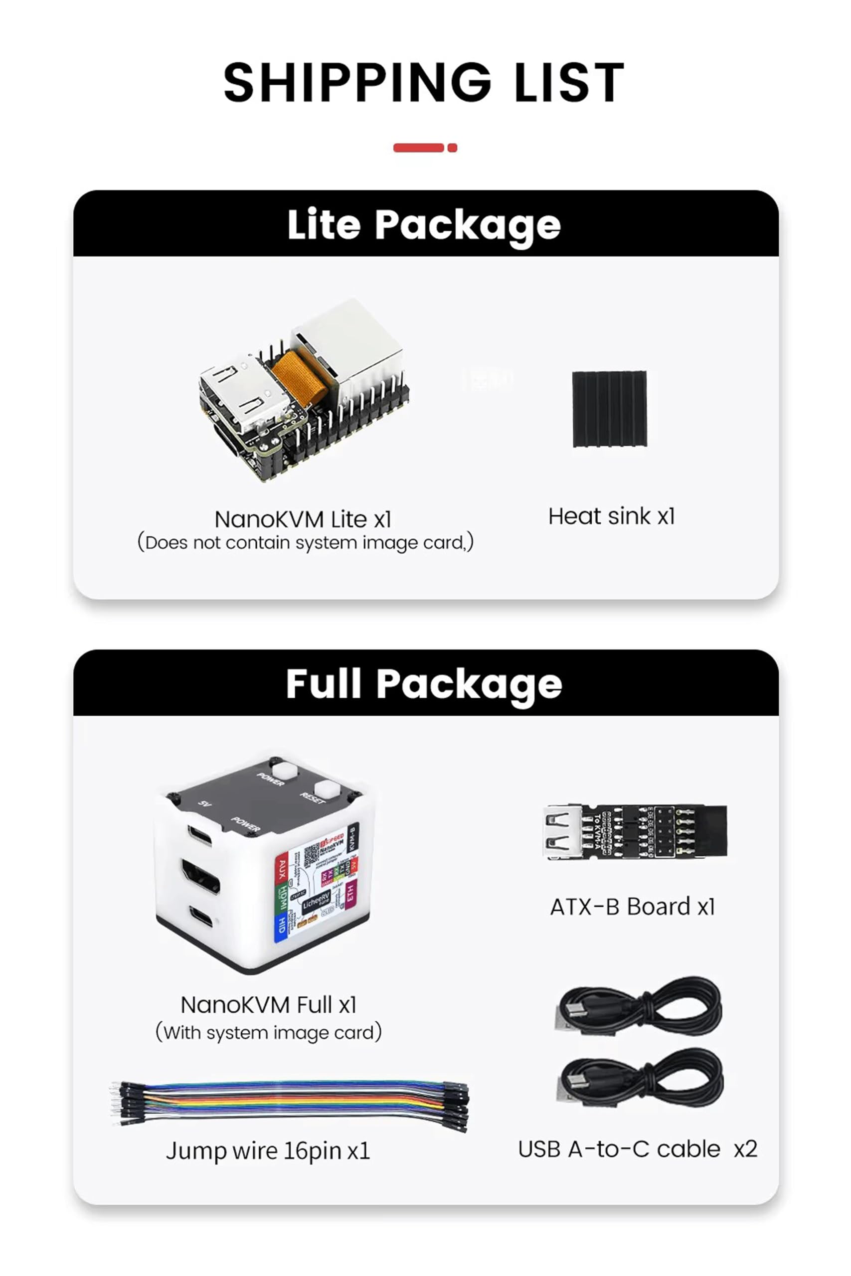 Sipeed NanoKVM IP-KVM Mini Remote Control Operations Maintenance Server, 2Gbit 256MB DDR3 RISC-V Linux Development Board, 1TOPS NPU 1GHz C906 RISC-V CPU, USB HDMI 100M Network Port (Black Full Kit)