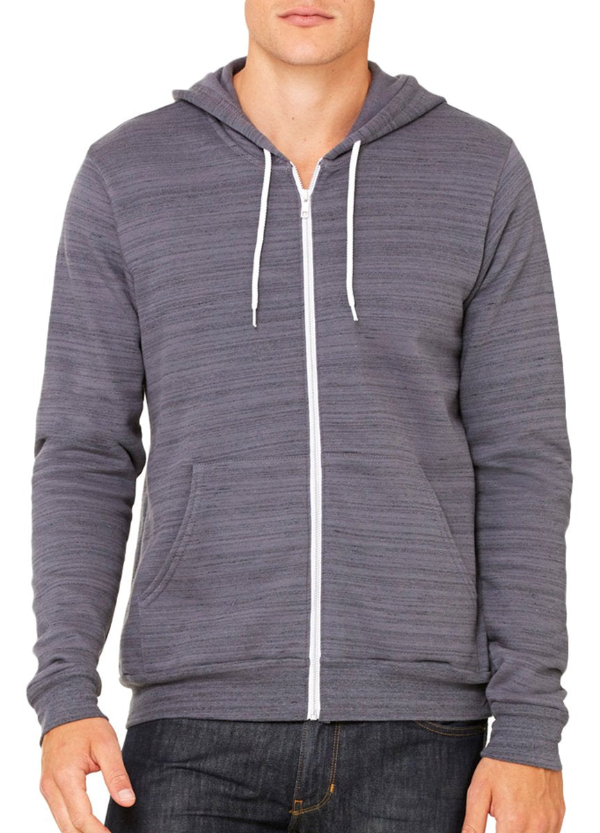 Bella & Canvas Men's 3739 Unisex Poly-Cotton Fleece Full-Zip Hoodie