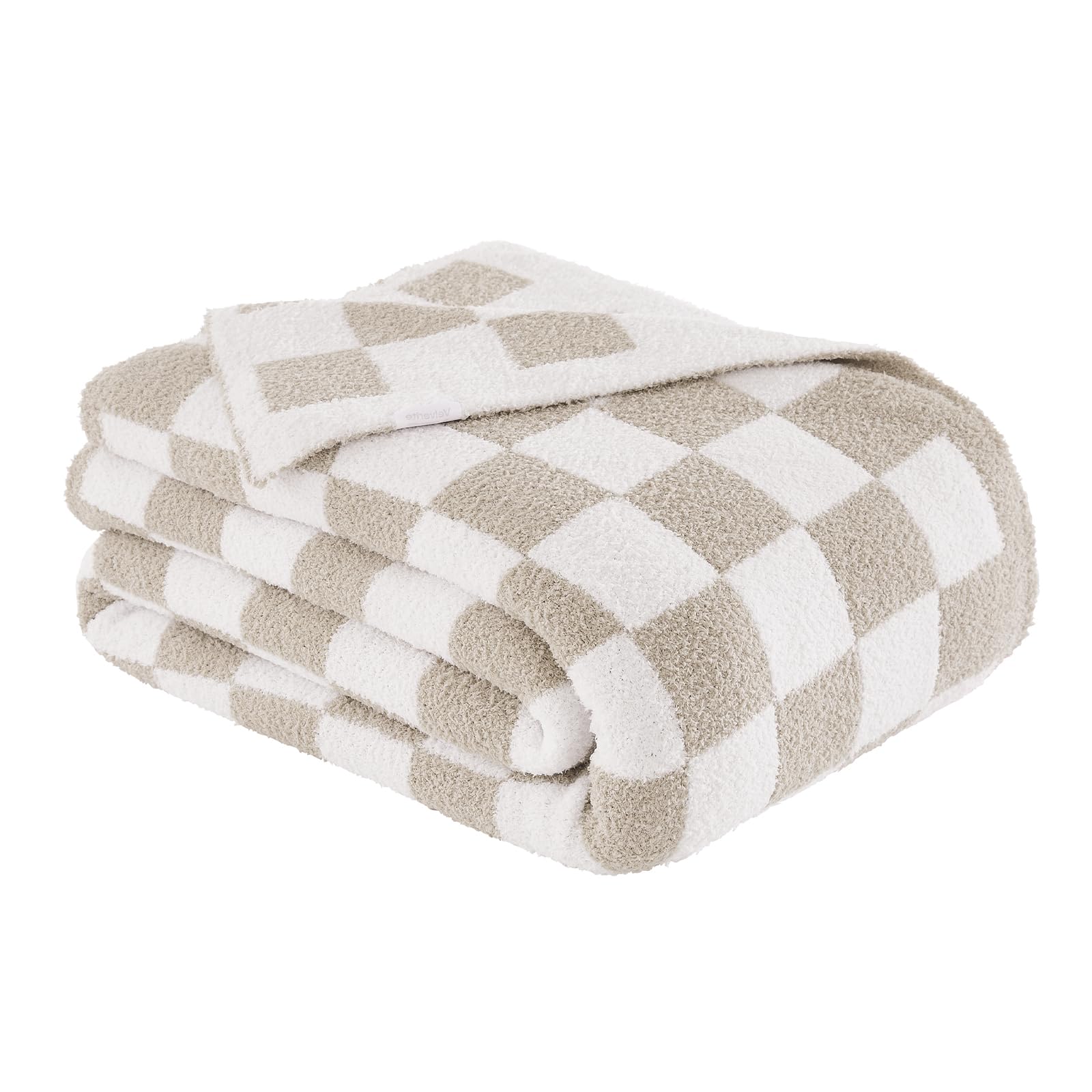 Checkered Throw Blanket, Black Soft Cozy Fluffy Knitted Throw Blankets for Couch, Sofa, Bed, Chair, Warm Fuzzy Travel Picnic Lightweight Plaid Blanket, 50x70 inches
