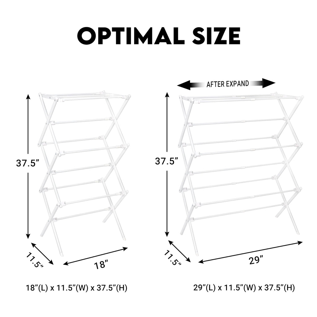 ZOES HOMEWARE Clothes Drying Rack | Foldable Drying Rack Clothing for Laundry | Small Collapsible Portable Dryers for Laundry | Use for Indoor & Outdoor | Black 37.5"x29"x12"