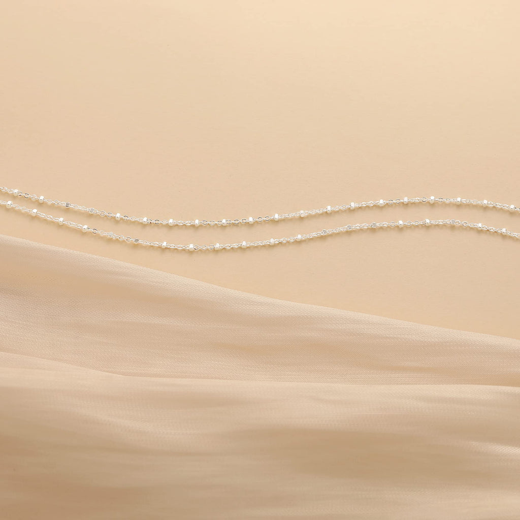 Freekiss Sterling Silver Ankle Bracelets for Women: Dainty Layered Waterproof Anklet for Women Adjustable Womens Anklet Set Stackable Figaro Beaded Cuban Link Anklets Beach Jewelry for Women