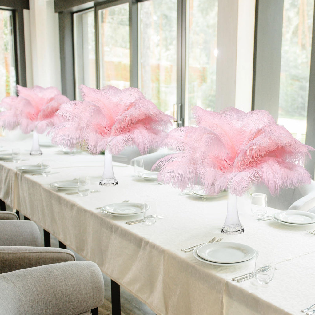 Retrowavy 50 Pcs 14-16 Inches Large Natural Ostrich Feathers Bulk for Centerpieces for Wedding Party Centerpieces Home Decoration Flower Arrangement (Black)