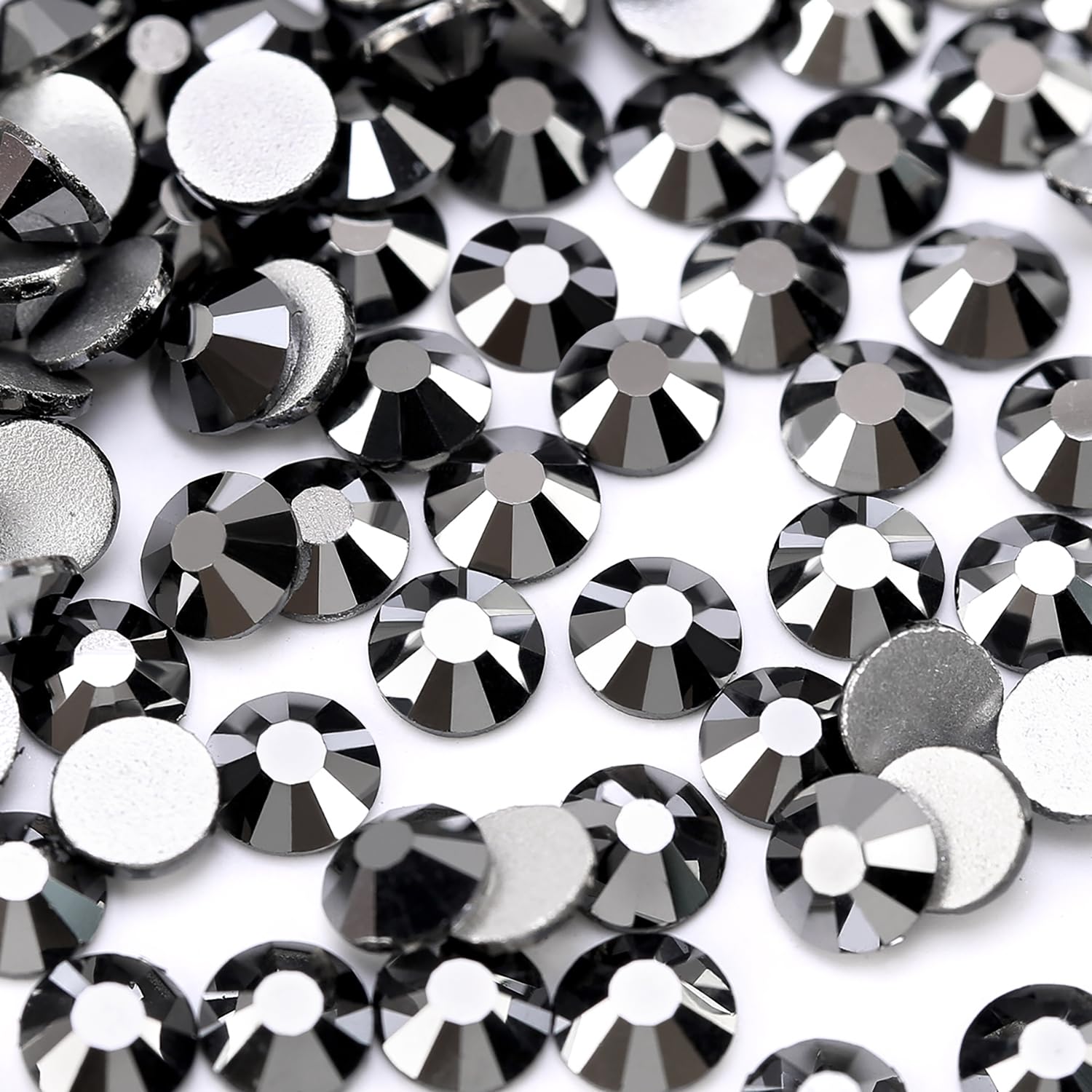 2880 Pieces Flatback Rhinestones Glue Fix Crystal Glass Diamantes Gems for Crafting Nail Art Crafts Decorations Clothes Shoes 1.4 mm (ss3, Amber)