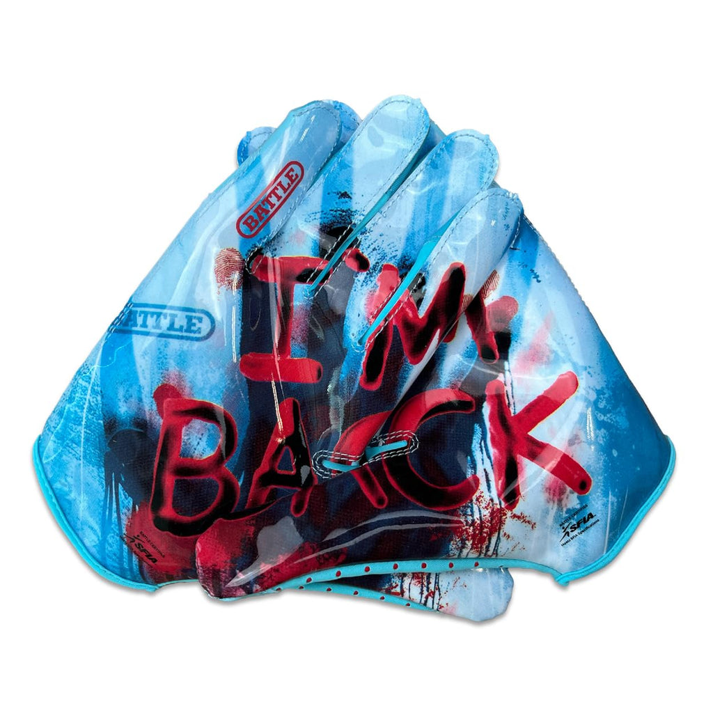 Battle Doom Speed Football Receiver Gloves – Ultra Stick Grip, Compression Fit (Runs Tight – Size Up If Between Sizes), Youth & Adult Football Gloves