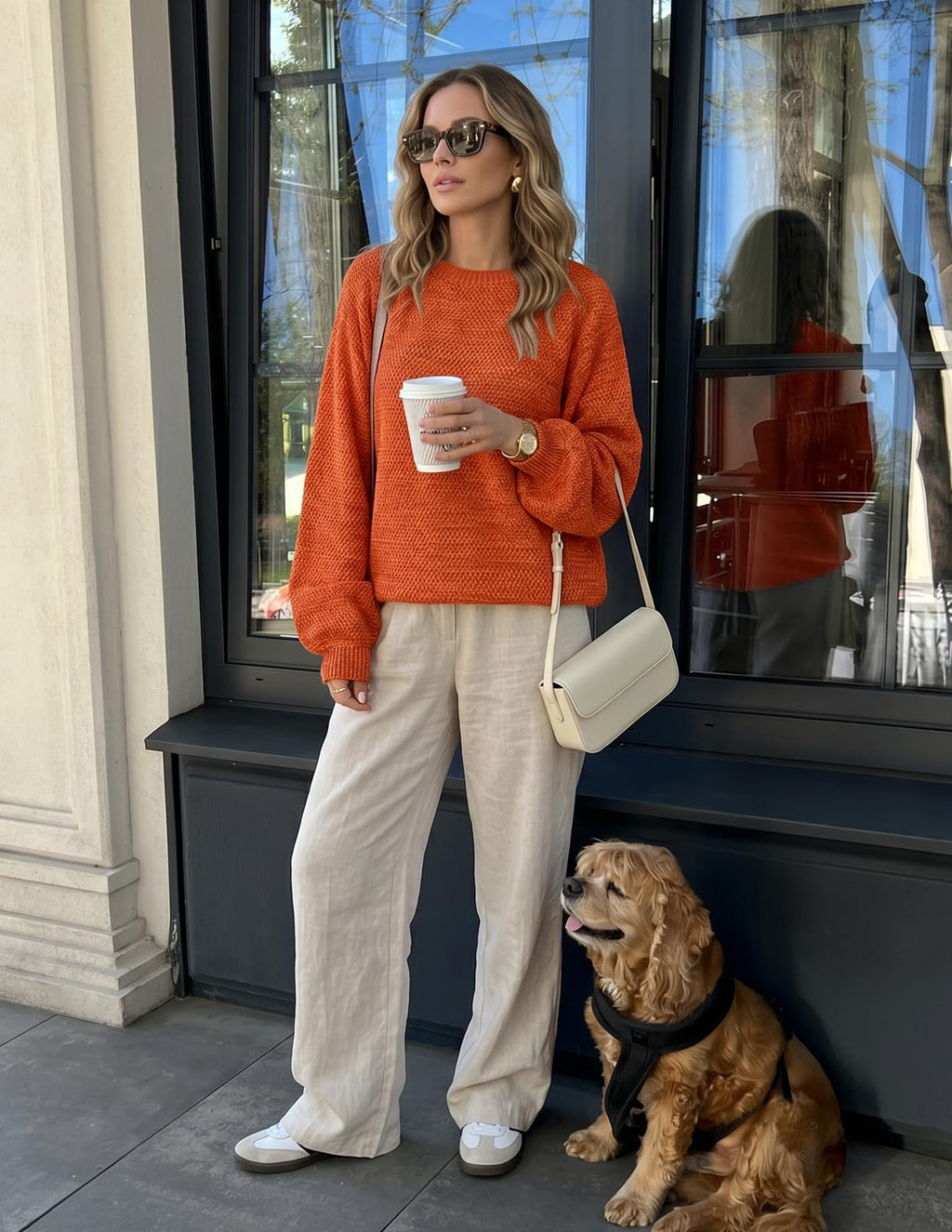 MEROKEETY Sweaters for Women Fall Winter 2026 Oversized Pullover Spring Crew Neck Long Sleeve Heathered Knit Tops
