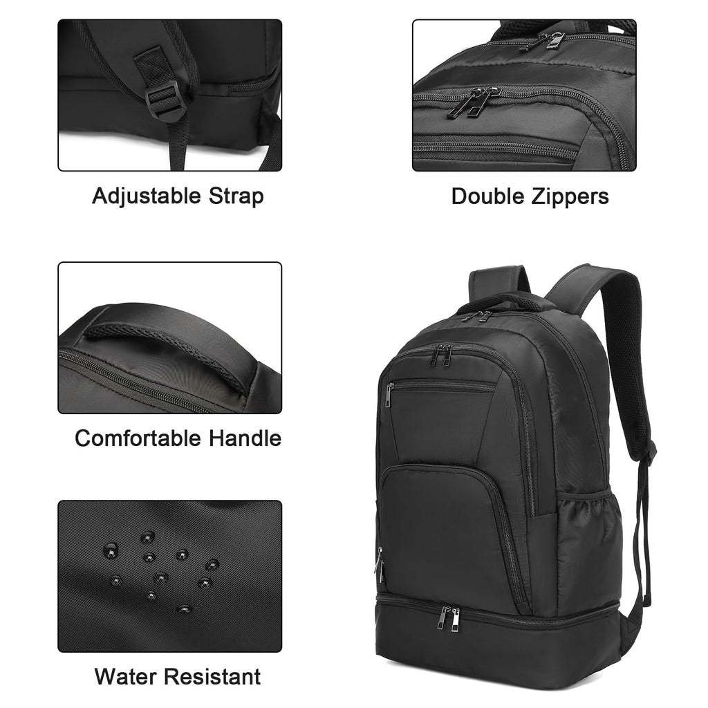 seyfocnia Gym Backpack for Men,Gym Bag with Shoe Compartment Lightweight Travel Workout Sports Backpack with USB Charging Port