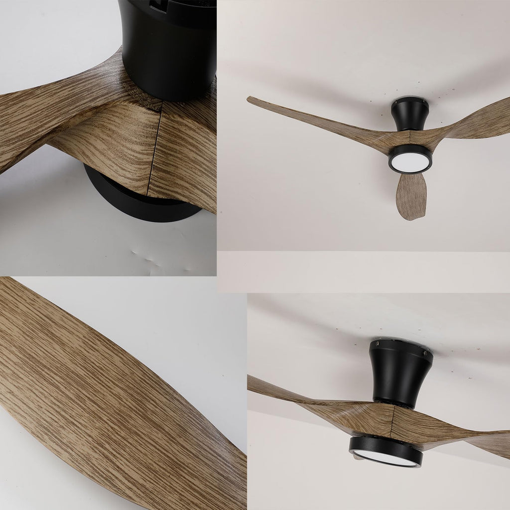 TALOYA Ceiling Fans with Lights,42 inch Modern Low Profile Ceiling Fan with Light and Remote Control, Flush Mount, 3CCT, White Ceiling Fan for Bedroom Living Room and Patio