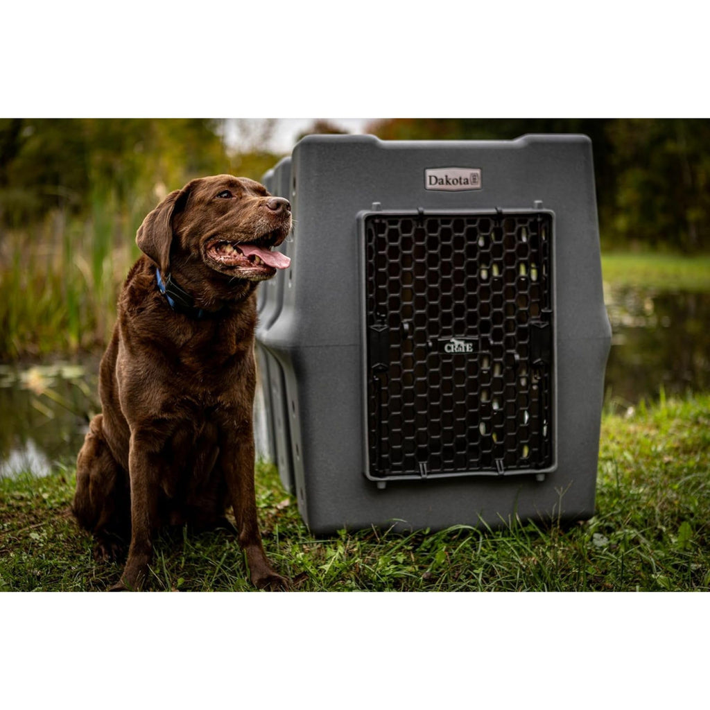 Dakota 283 Canine Rough and Tough Economy Dog Crate w/ Removable Two-Way Door - Heavy Duty Outdoor Kennel for Medium Breed Dogs (Coyote Granite, Intermediate)