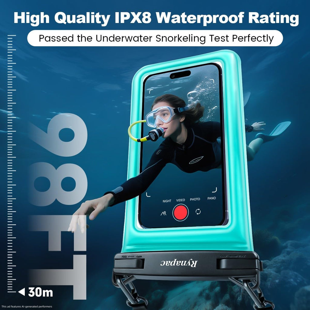 [Up to 8.5''] Floating Waterproof Phone Pouch 2 Pack, IPX8 Double Space Waterproof Phone Case with Lanyard for iPhone 17 16 15 Pro Max, Galaxy S26 Ultra, Cellphone Dry Bag Beach Cruise Ship Essentials