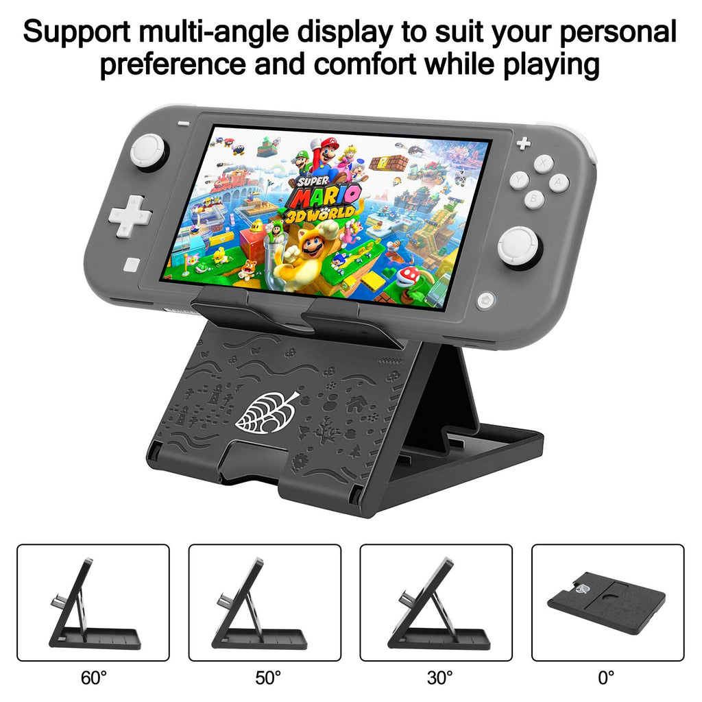 Switch Lite Accessories Bundle, Kit with Carrying Case,TPU Case Cover with Screen Protector,Charging Dock,Playstand, Game Card Case, USB Cable, Stylus,Thumb Grip Caps for Nintendo Switch Lite (Black)