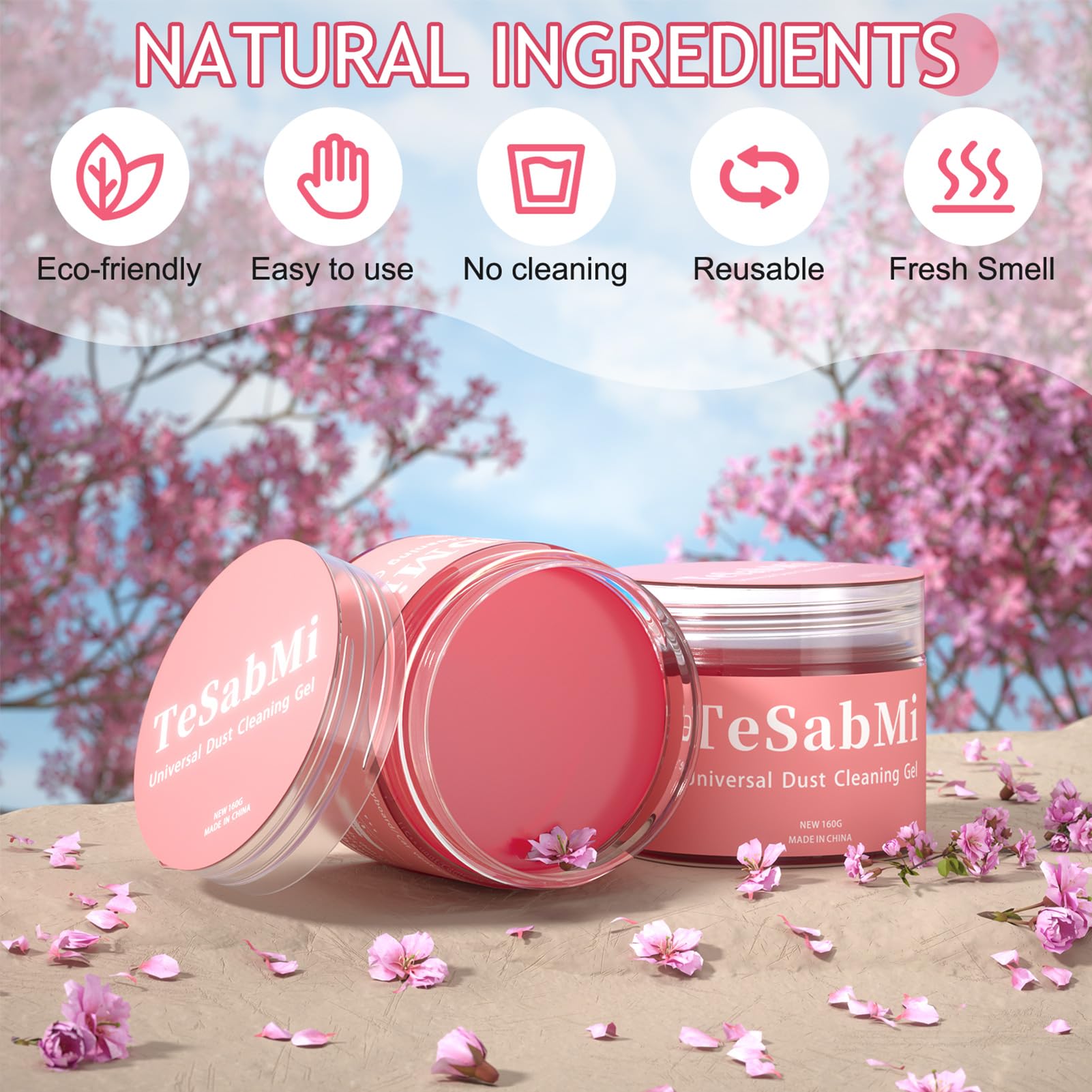 TeSabMi Car Cleaning Gel Car Cleaning Putty Car Putty Car Interior Cleaner Car Slime Car Detailing Kit Car Accessories Gifts for Men Women Stocking Stuffers Red