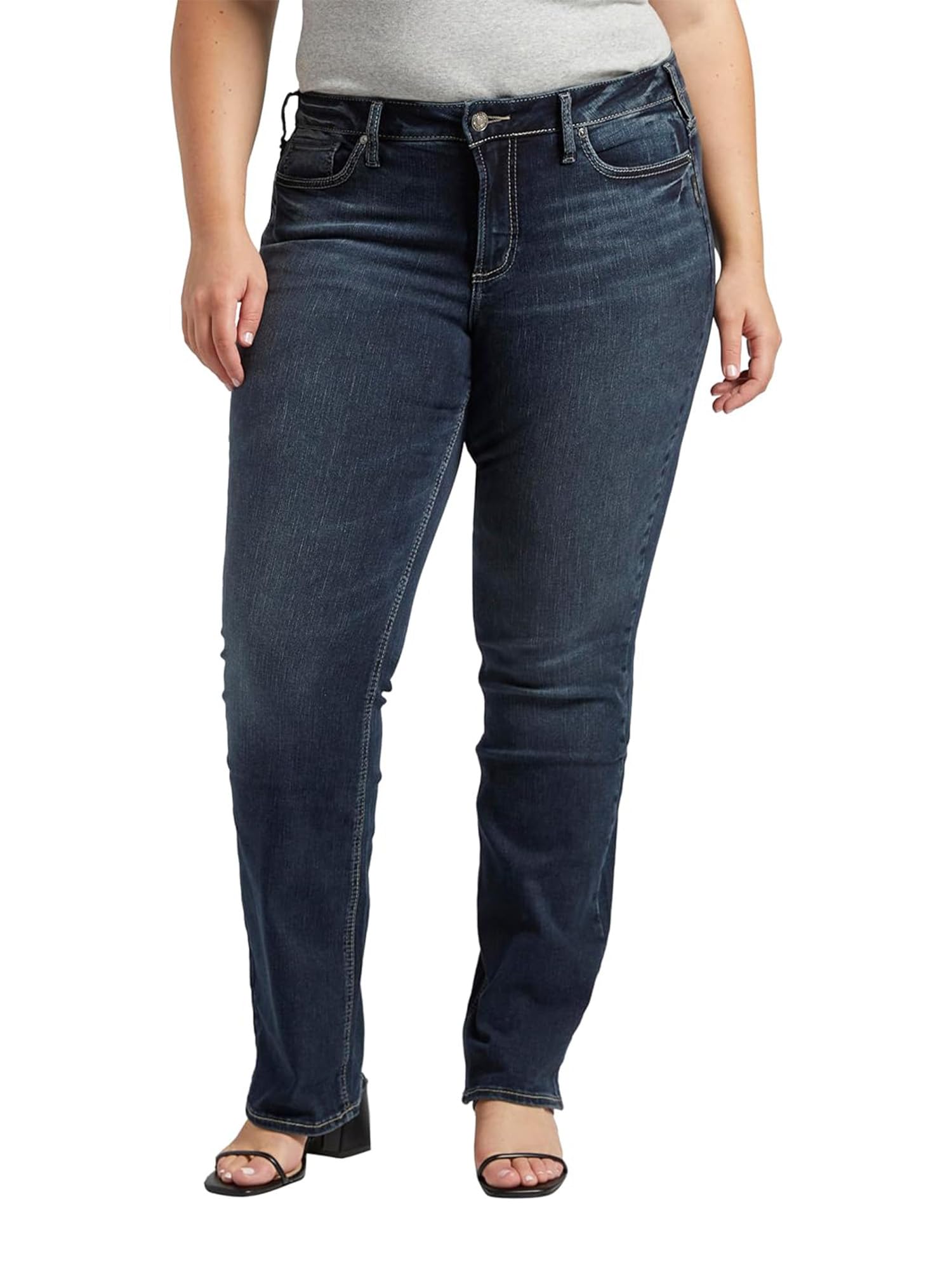 Silver Jeans Co. Women's Plus Size Suki Mid Rise Slim Bootcut Jeans