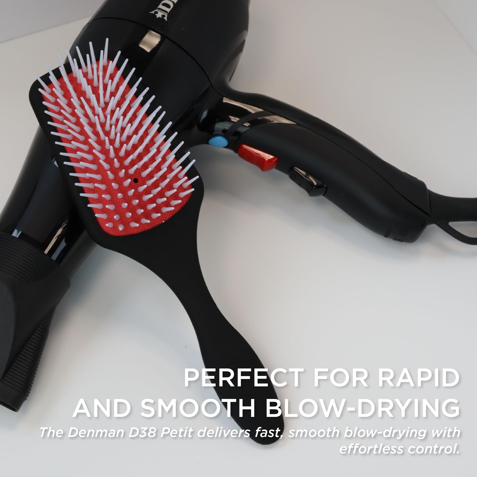 Denman Power Paddle Hair Brush for Quick and Convenient Detangling, Blow Drying and Styling - Combination of D3 Styling Pens & Paddle Brush - For Men and Women P038
