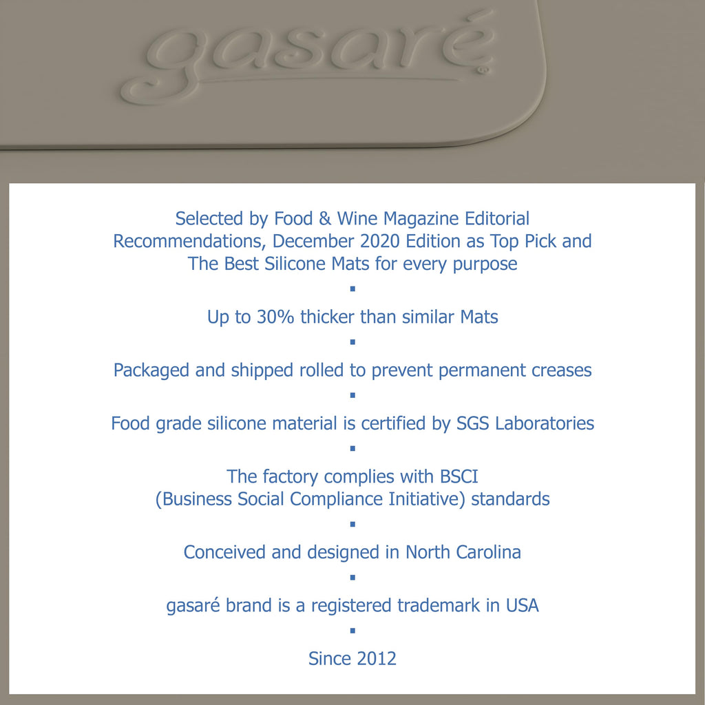 GASARE, Set of 2, Extra Large, Thick, Silicone Mats for Kitchen Counter, Heat Resistant Mats, Countertop Protector, Non-Slip, Easy to Clean, 25 x 17 Inches x 1.4mm, Black