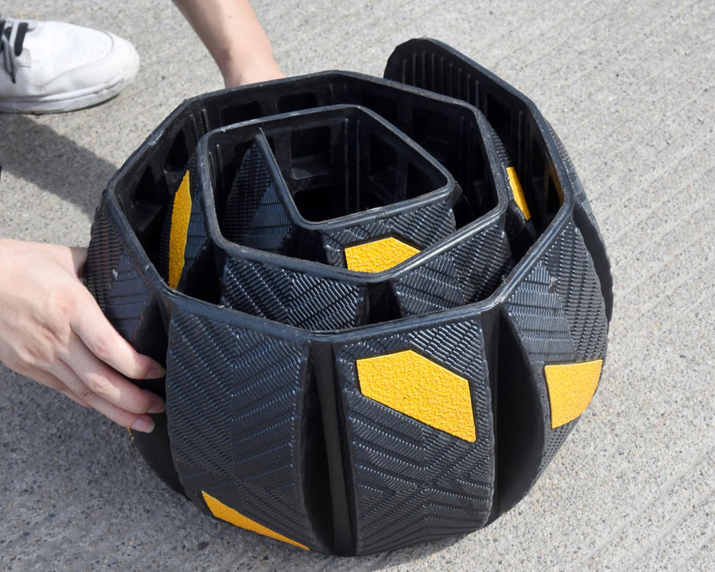 72" x 10" x 2" inch Portable Speed Bump Hump, 6' Feet Durable Collapsible Road Safety Bumps, Vehicles Hump Bumps for Asphalt Concrete Gravel Garage Driveway Roads Parking (72" Curlable Bump)