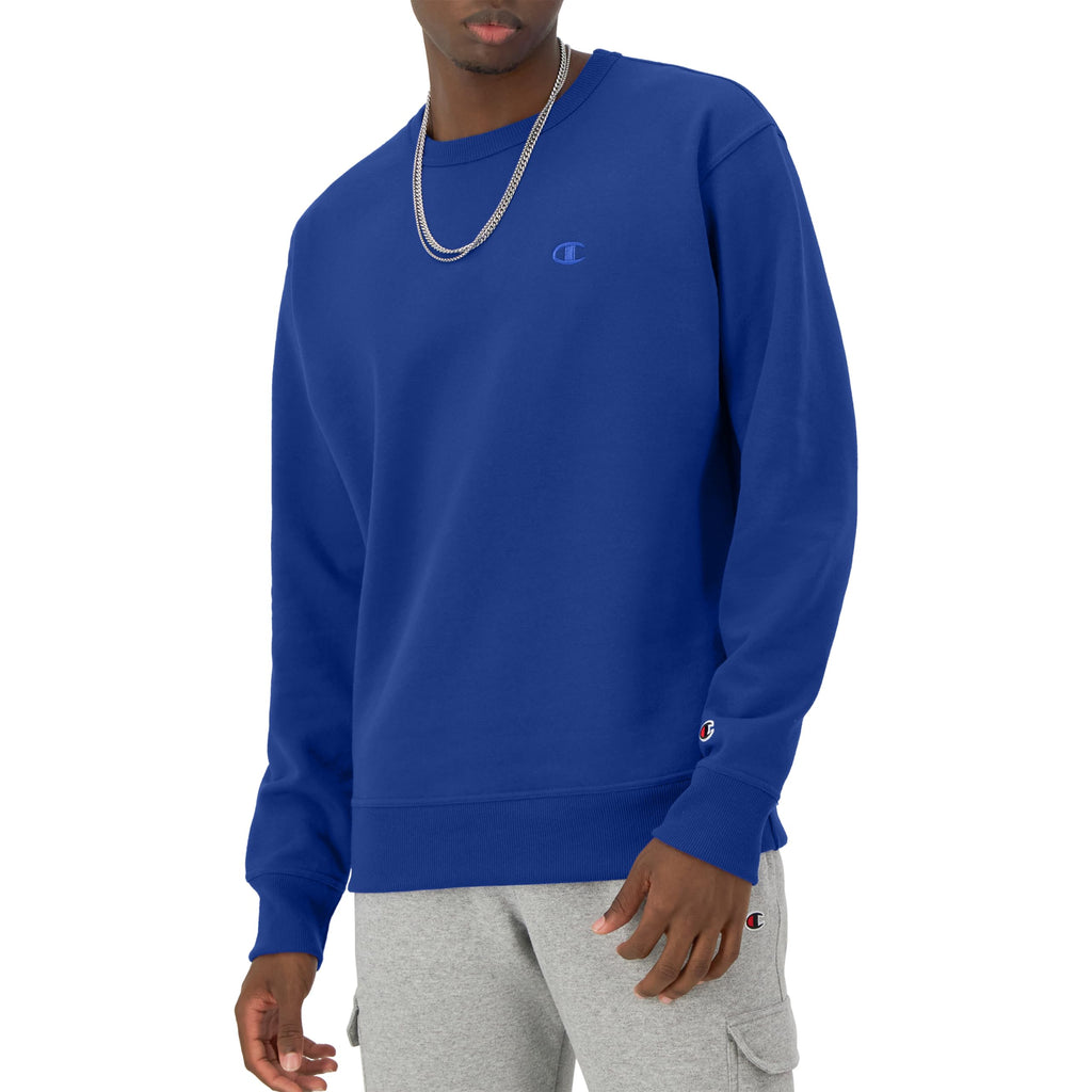 Champion Men's Men's Crewneck Fleece Sweatshirt, Standard Fit, Midweight, C Logo, Available in Regular and Big & Tall