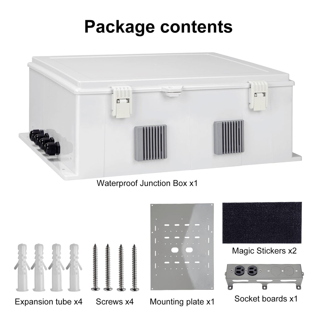 Namunanee Outdoor Electrical Junction Box, ABS Water Resistant Enclosure with Internal Mounting Panel & Hinged Cover, 9.2" H* 7" L* 4.6" W