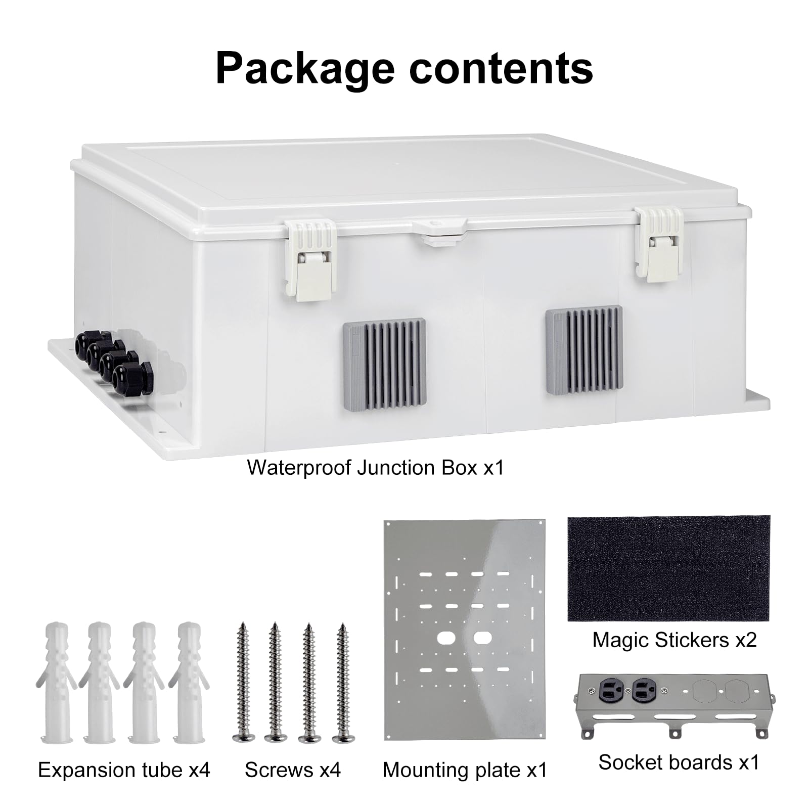 Namunanee Outdoor Electrical Junction Box, ABS Water Resistant Enclosure with Internal Mounting Panel & Hinged Cover, 9.2" H* 7" L* 4.6" W