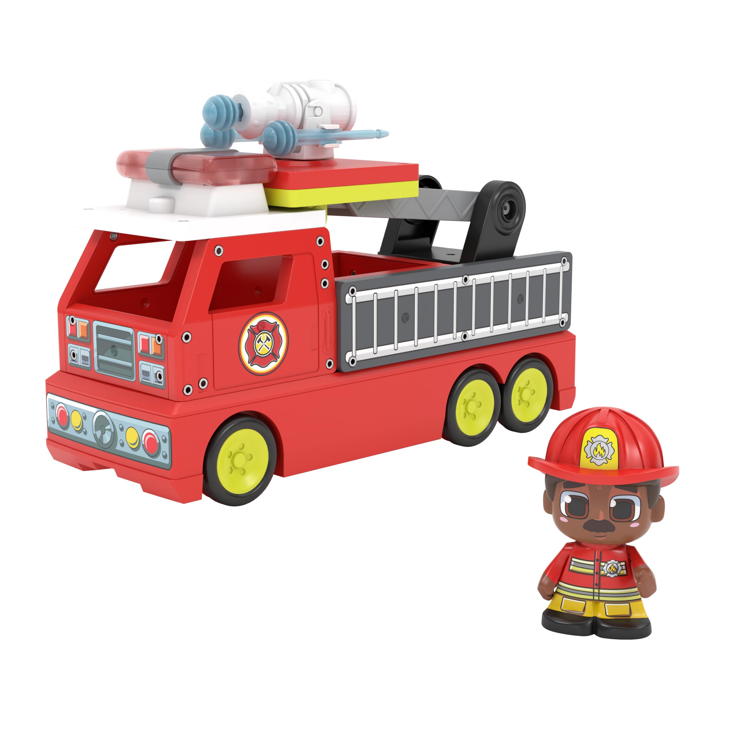 Tile Town Fire Station Magnetic Tiles Set, 66 Piece Kids Magnet Toy, Innovative Action Play Magnetic Tile Building Set Ages 3-6, Amazon Exclusive