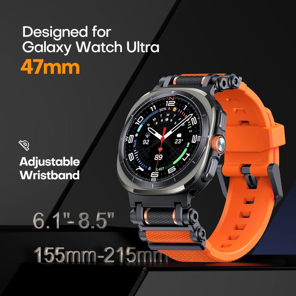 TAURI Nylon for Apple Watch Bands SE/Series 9/8/7/6/5/4 44/45mm, Rugged Nylon Braided Strap & Stainless Steel Connector – iWatch 44mm/45mm Adjustable Woven Band for Men Women, All Black
