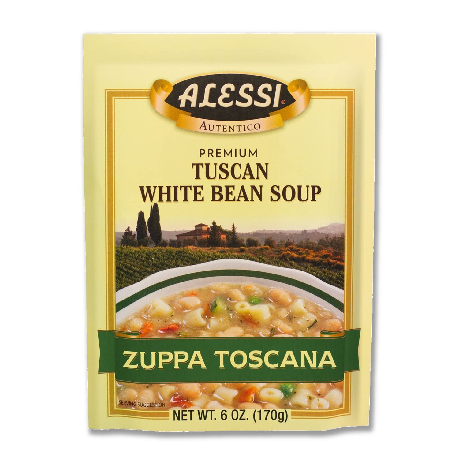Alessi Autentico Premium Soups, Traditional Flavors, 6oz (Chicken Noodle, Pack of 6)