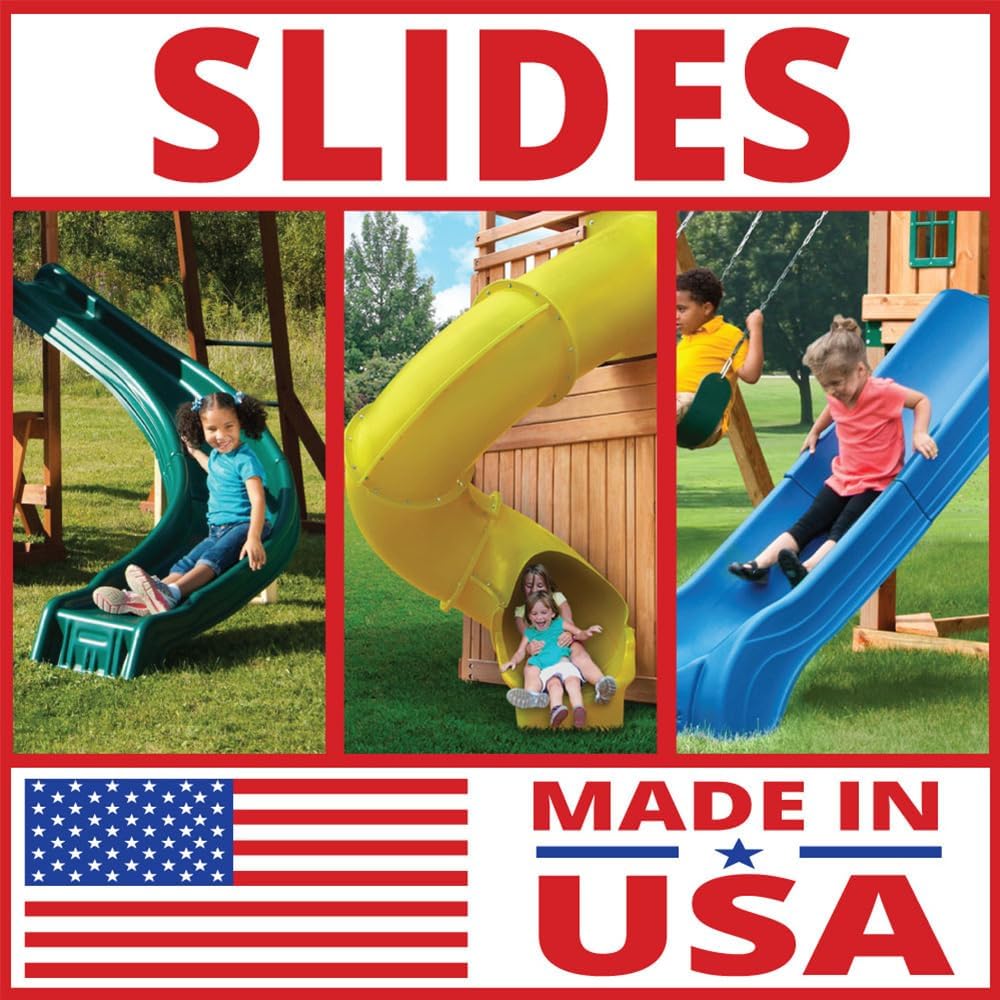 Swing'n'Slide NE 4701 Summit Slide 2Piece Plastic Scoop Slide for 4' Decks, Blue