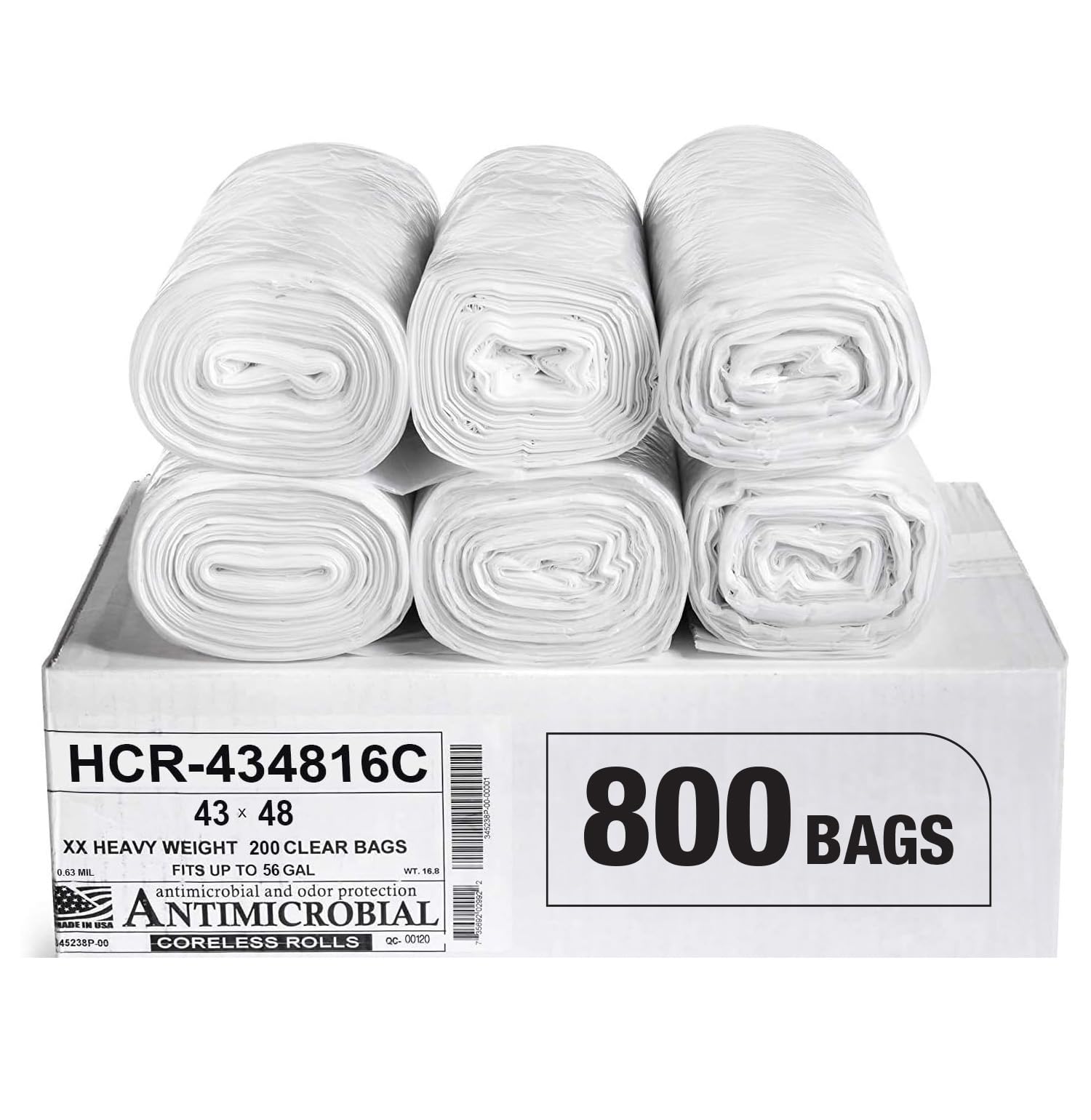 Aluf Plastics High Density Trash Bags, 10 Gallon, 4000 Count, 6 Micron (eq), 24" x 24", Black, for Bathroom, Office, Industrial, Commercial, Janitorial, Municipal, Recycling