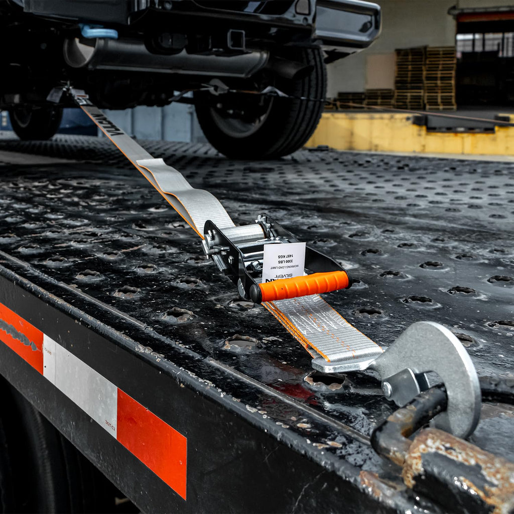 VULCAN Complete Axle Strap Tie Down Kit with Snap Hook Ratchet Straps - Classic Yellow - Includes (4) 22 Inch Axle Straps, (4) 36 Inch Axle Straps, and (4) 8' Snap Hook Ratchet Straps