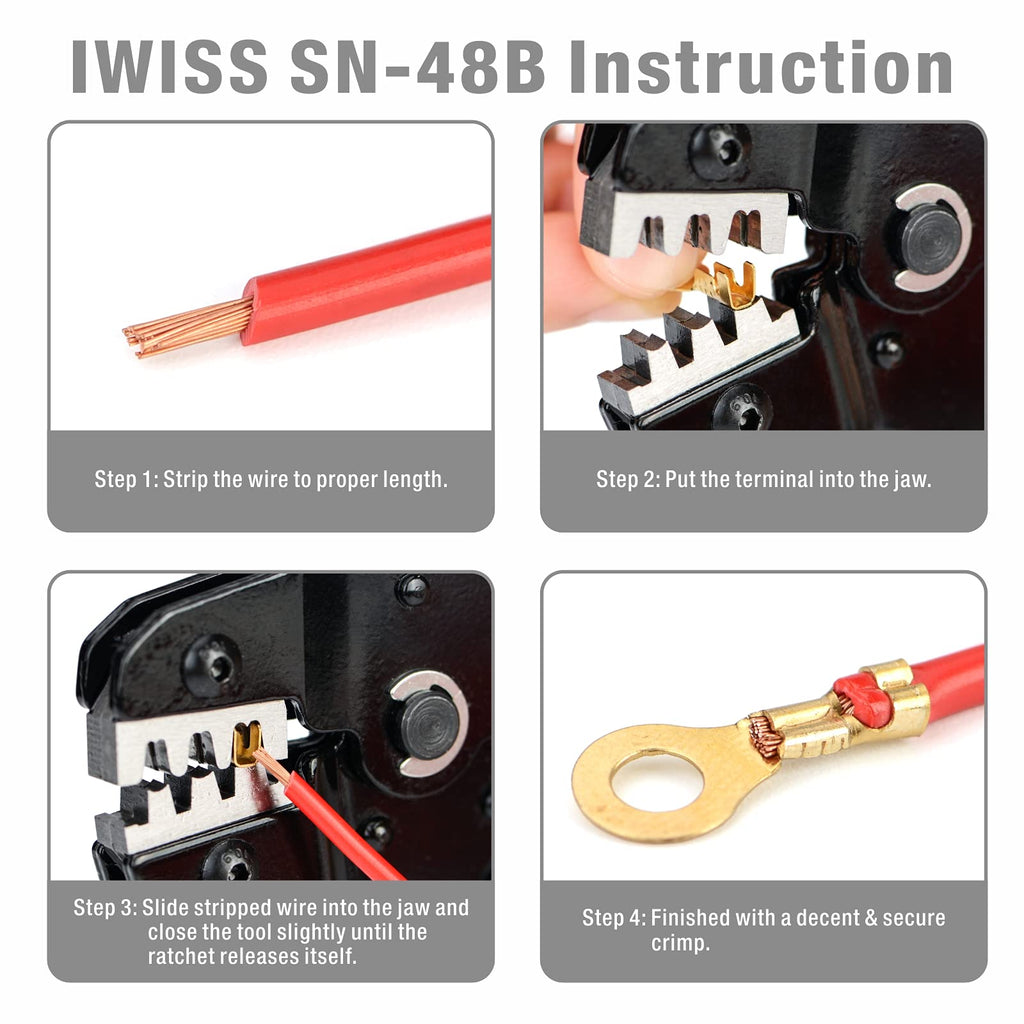 iCrimp IWS4 Solar PV Connector Crimping Tools for AWG14-10 (2.5/4/6mm²) Solar Panel PV Cable with Wire EDM Die