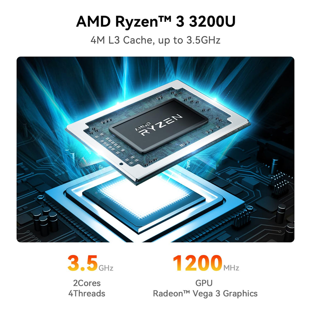 Beelink SER3 with AMD Ryzen 3 3200U, 8GB DDR4, 480GB NVMe M.2 SSD,Dual Display via HDMI 4K@60Hz Output, WiFi5, BT5.0, 1000M LAN, W-11 pro Gaming Office Mini Computer