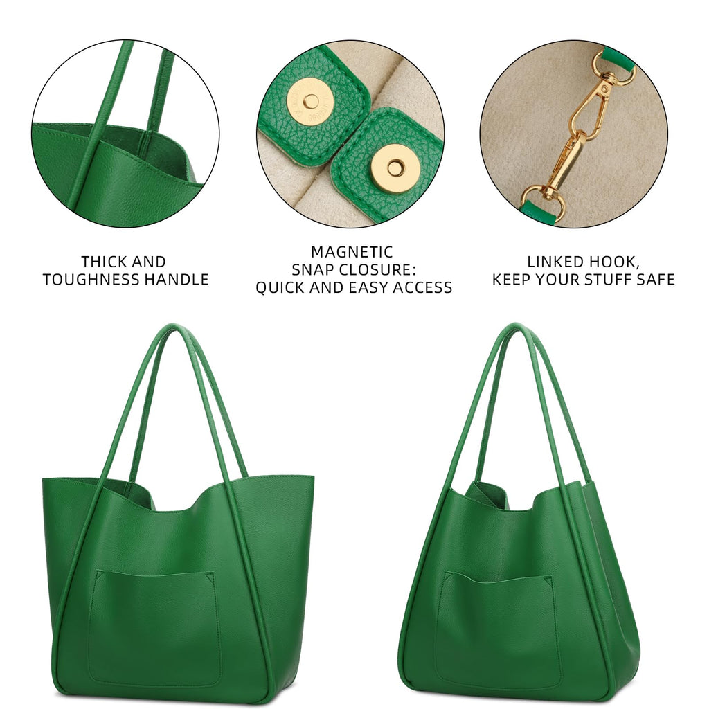 KKXIU Tote Bag for Women Vegan Leather Shoulder Purse Large Capacity Travel Bag
