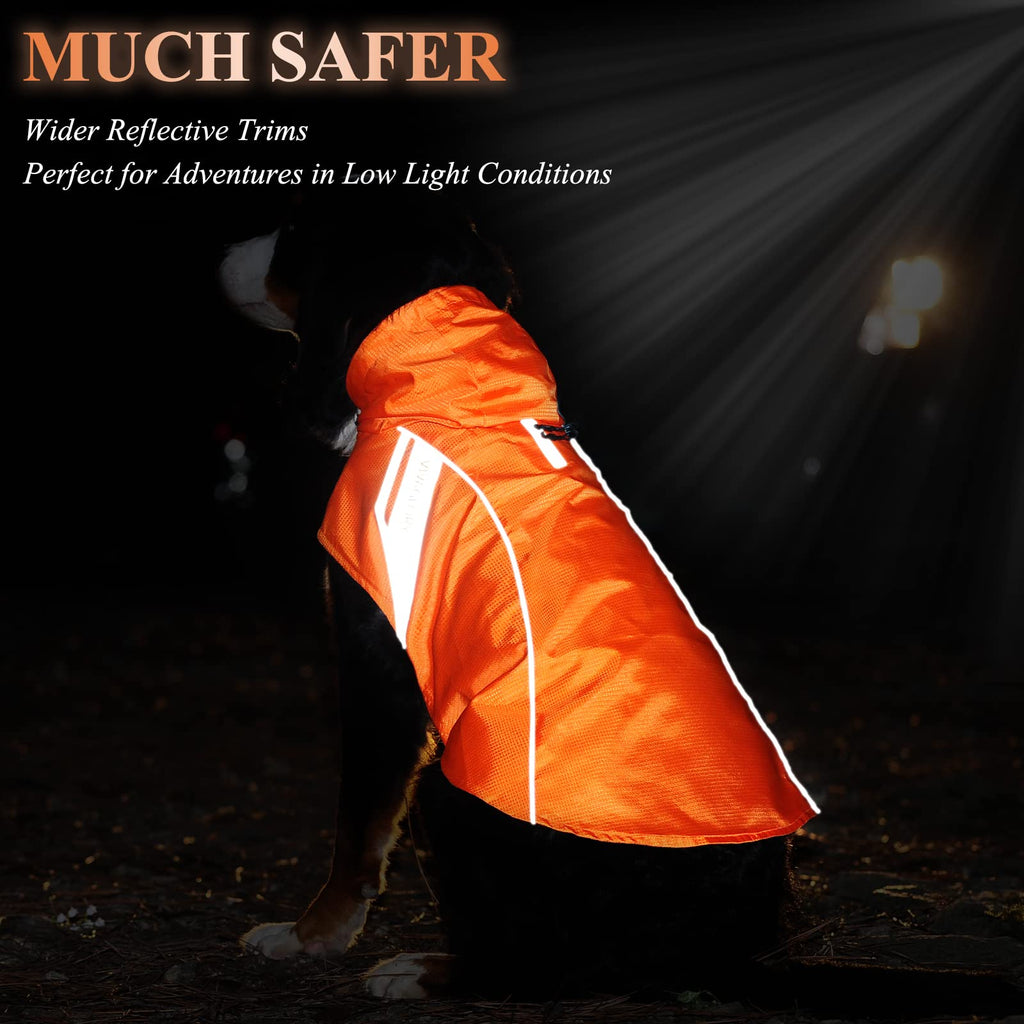 VIVAGLORY Wetoff Dog Raincoat, Rain Coat for Dog All Seasons Adventure, Rain Jacket with Harness Hole & Hood, Reflective Lightweight Waterproof for Doggy & Puppy, XXS, Blue