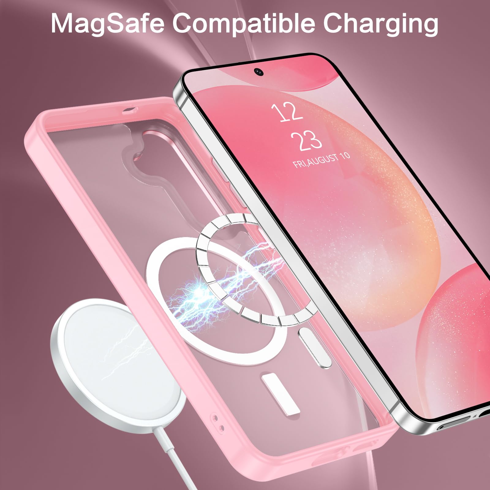 BENTOBEN Magnetic for Samsung Galaxy S24 Plus Case [Compatible with Magsafe] Translucent Matte Slim Thin Shockproof Anti-Yellow Women Men Protective Phone Cases Cover for Samsung S24 Plus 6.7", Black