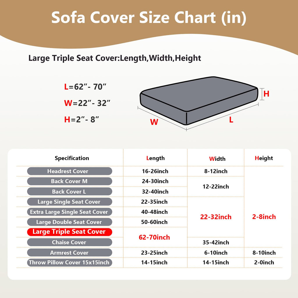 Yoovat Sofa Covers Soothing Home Sofa Covers Sofa Hero Covers Couch Cushion Covers for Dogs Stretch Couch Covers Slipcovers for Couches and Sofas (Wheat-Blue,Large Single Seat Cover)