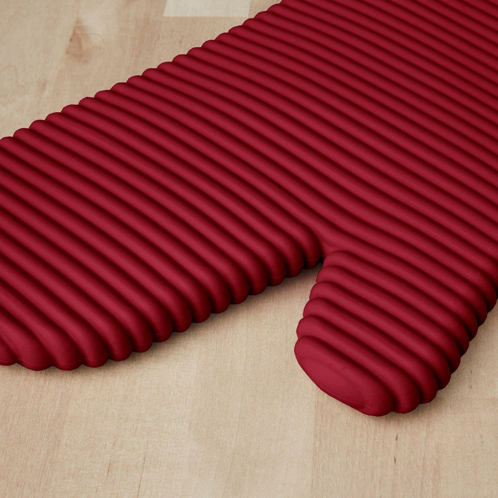 KITCHENAID Ribbed Soft Silicone Oven Mitt 2-Pack Set, 7.5"x13", Aqua Sky