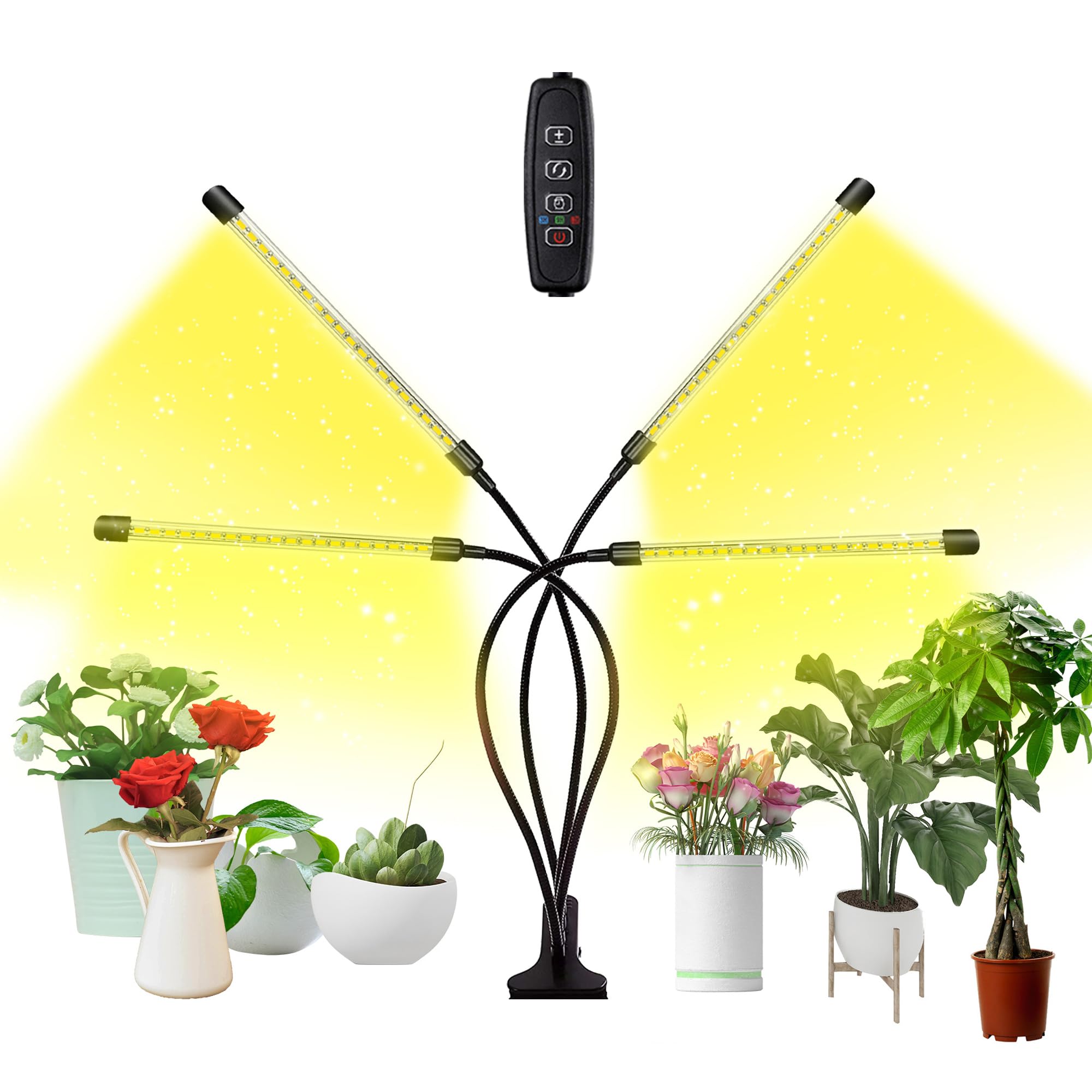 bseah Grow Light Plant Lights for Indoor Plants, Full Spectrum Plant Grow Lamp, 10 Dimmable Levels, Auto ON & Off with 3/9/12H Timer