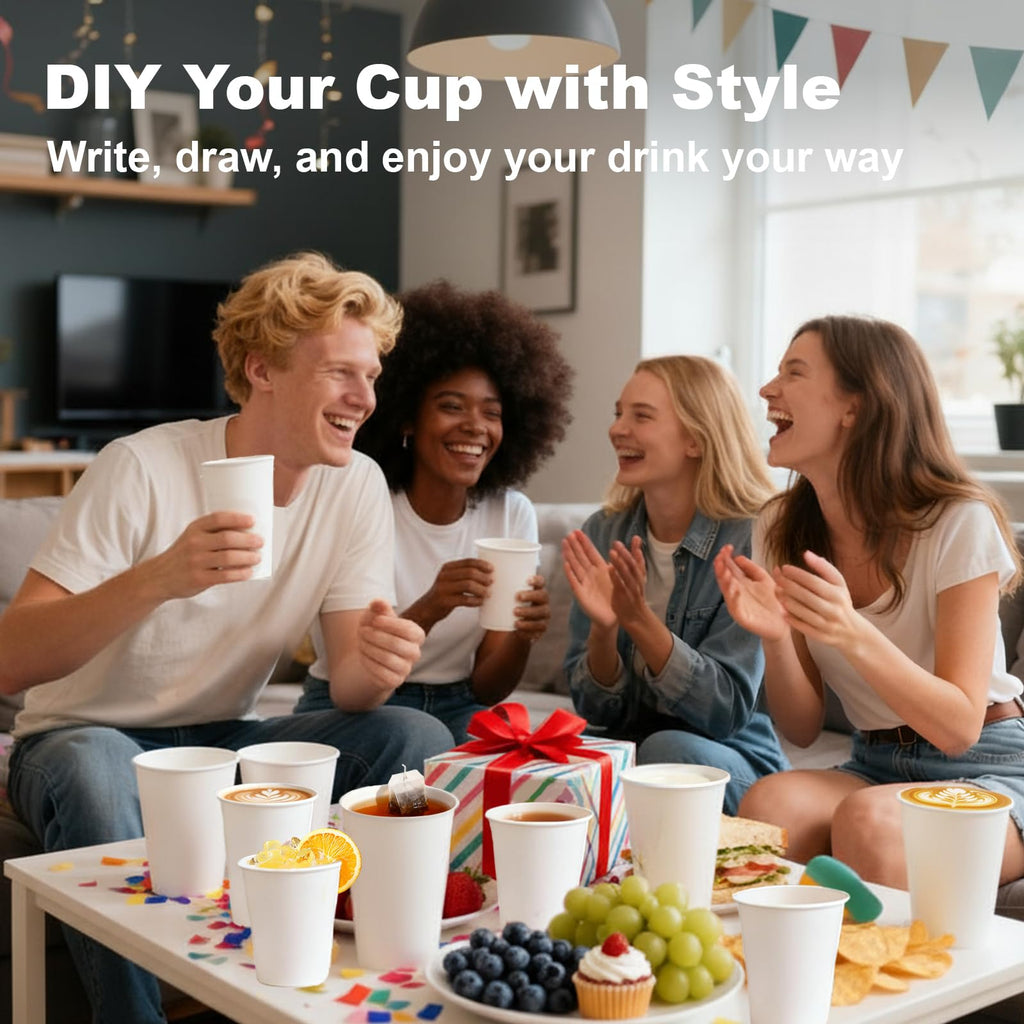 16 oz 100 Pack Corrugated Ripple Wall Disposable Coffee Cups with Lids and Straws, Heavy Duty Insulated Cups for Hot Beverage or Cold Drinks, Bulk for Restaurants, Offices, Coffee Shops(Black)