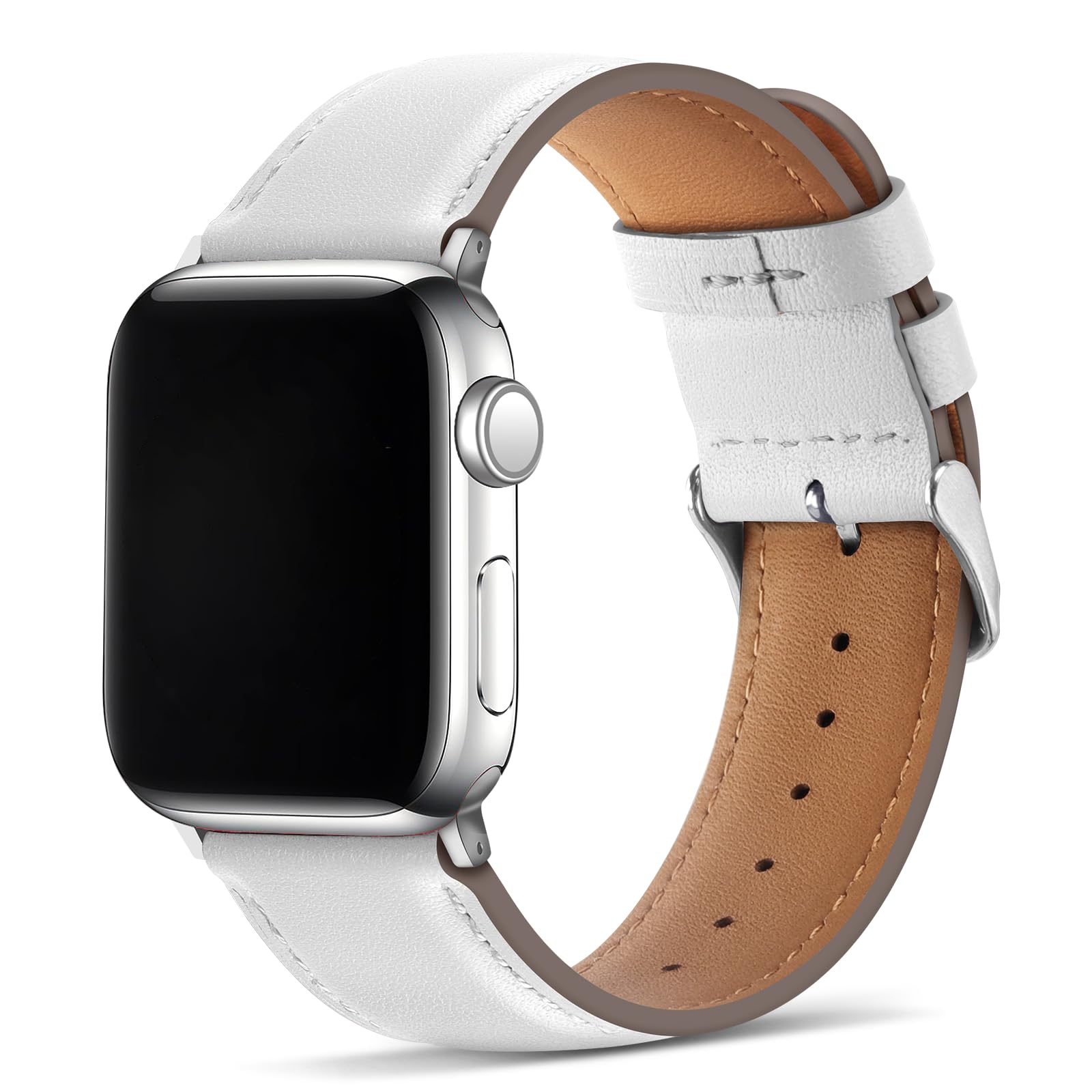Tasikar Bands Compatible with Apple Watch Band 42mm (Series11/10) 41mm 40mm 38mm Men Genuine Leather Replacement Bands Compatible with Apple Watch SE Series 11 10 9 8 7 6 5 4 3, Black