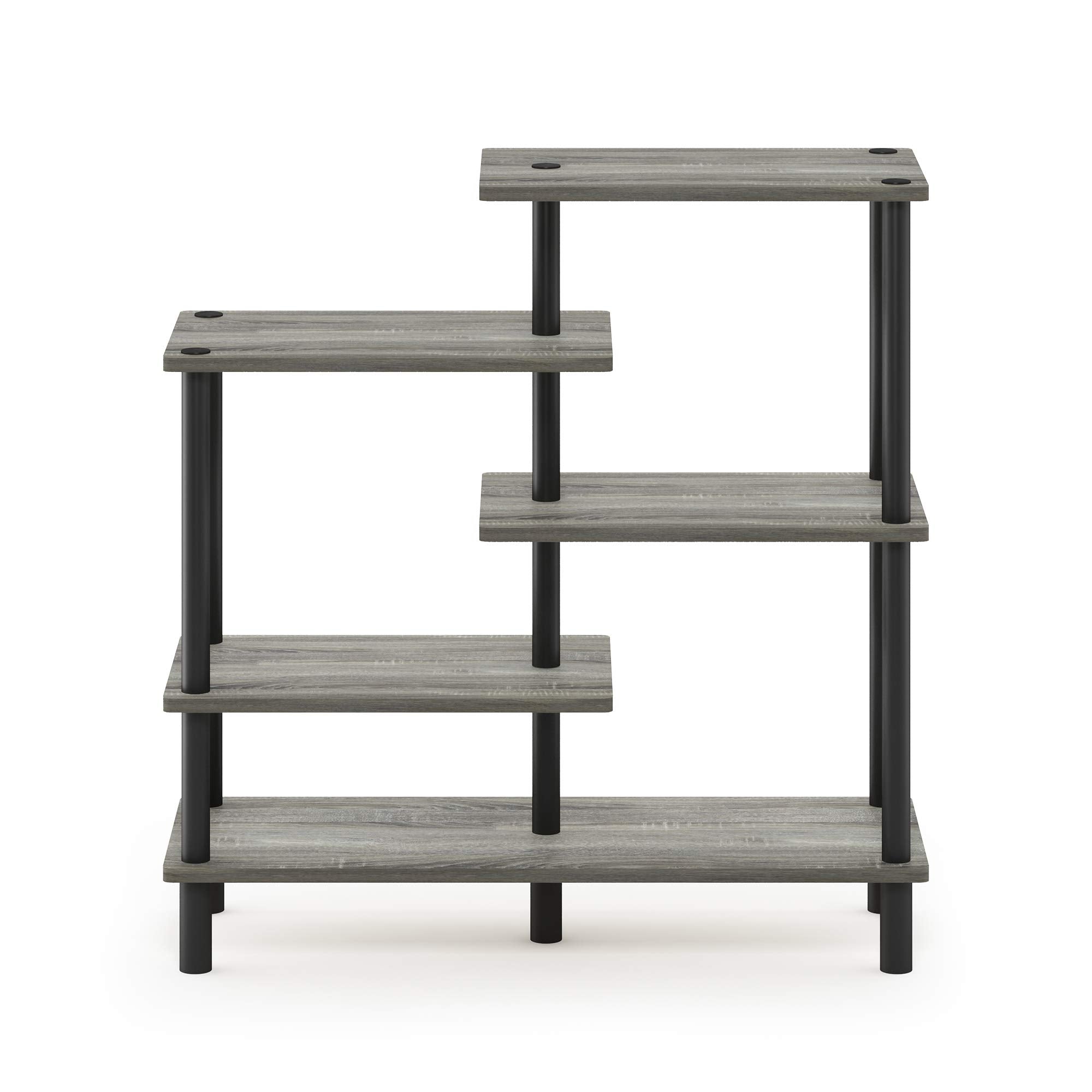 Furinno Turn-N-Tube 4-Tier Design Display Rack, Espresso/Black