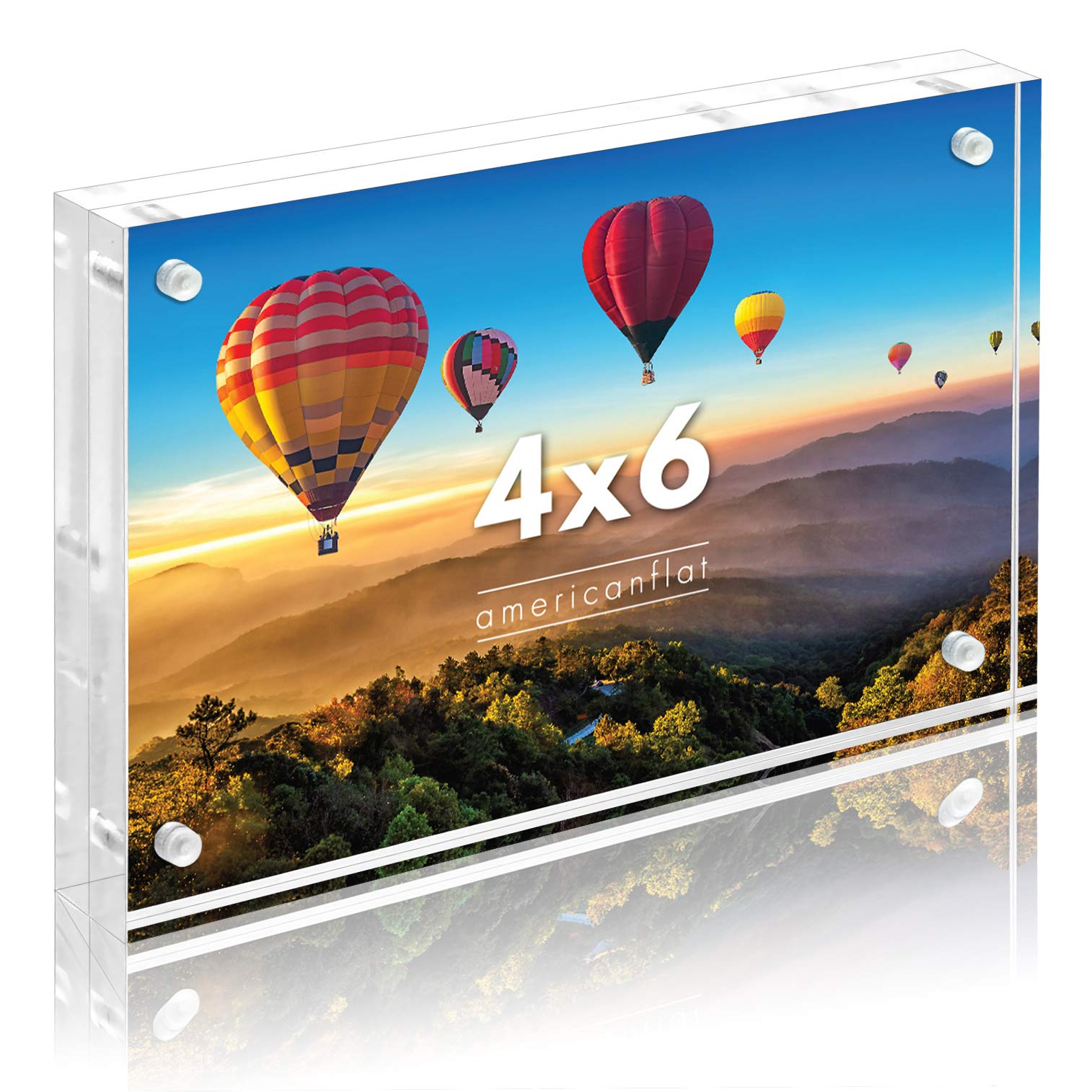 Americanflat 3.5x5 Acrylic Picture Frame - Double Sided Frames with Magnetic Corners - Transparent Acrylic Frames for Desk or Tabletop Display - 3.5x5 Picture Frame with Microfiber Cloth Included