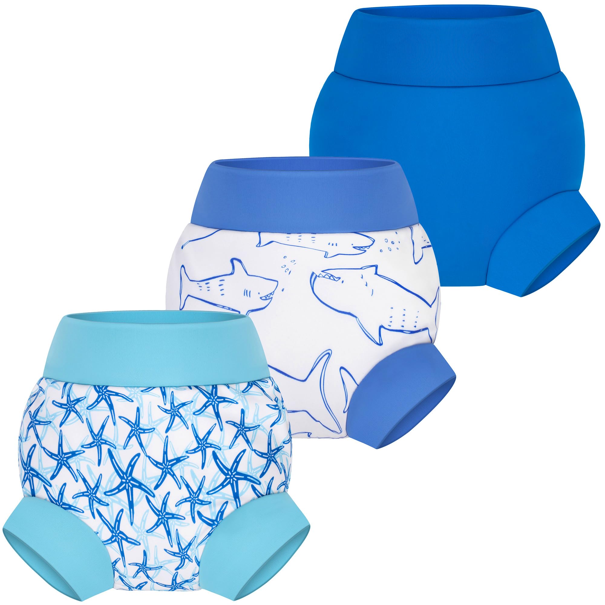 BIG ELEPHANT Baby Swim Diapers 3pcs, Reusable Adjustable Washable Waterproof Swimming Diaper for Boy's and Girl's 6Months - 5 Years