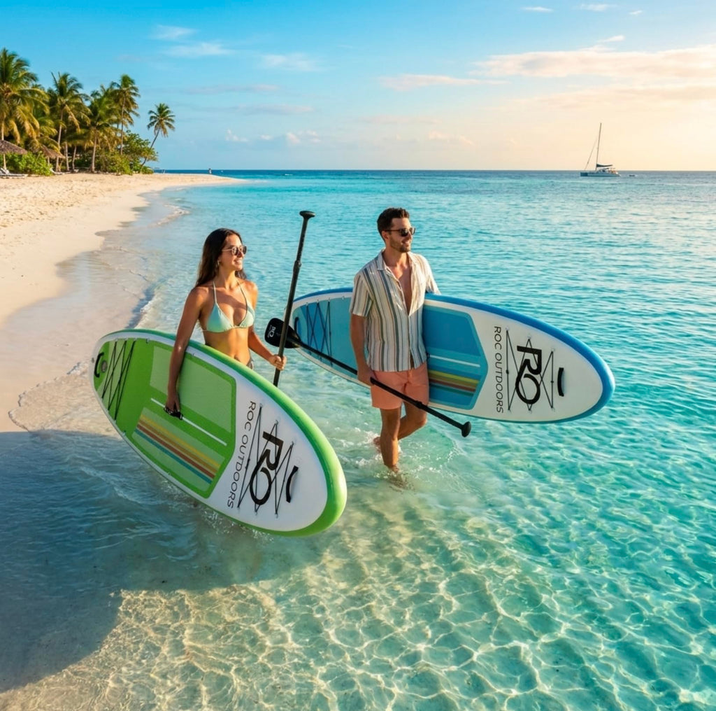 Roc Inflatable Stand Up Paddle Board 10' 6" with Premium SUP Paddle Board Accessories, Wide Stable Design, Non-Slip Comfort Deck for Youth & Adults
