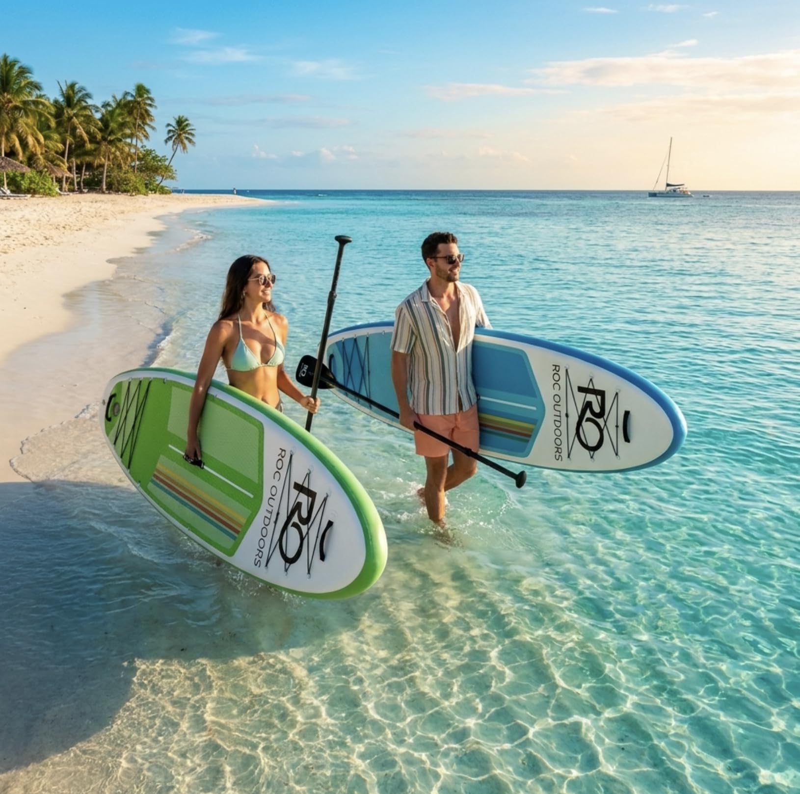 Roc Inflatable Stand Up Paddle Board 10' 6" with Premium SUP Paddle Board Accessories, Wide Stable Design, Non-Slip Comfort Deck for Youth & Adults