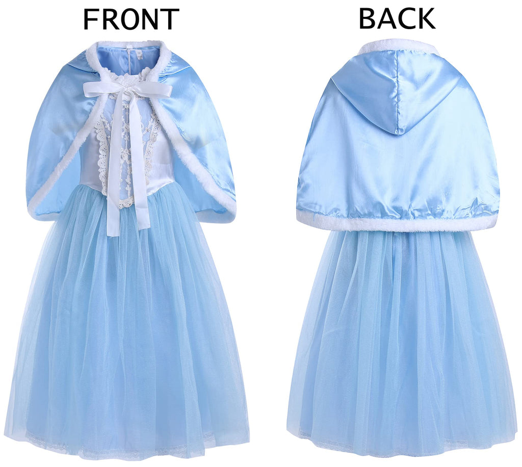 MYZLS Cinderella Princess Dress Girls Fancy Party Costume Christmas Cosplay Dress Up Outfit for 3-8 Years