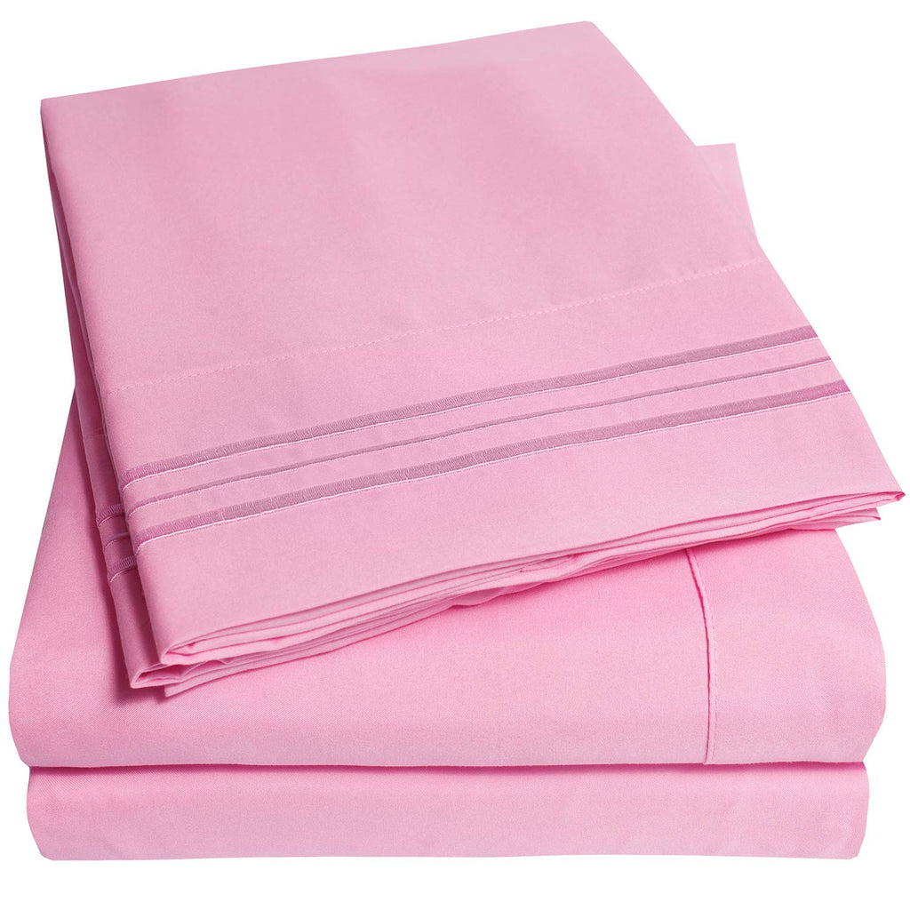 1500 Supreme Collection Extra Deep Pocket Sheets Set - Luxury Soft Bed Sheets, Wrinkle Free, Bedding, Over 40 Colors, 21 inch Extra Deep Pocket, Twin, Black