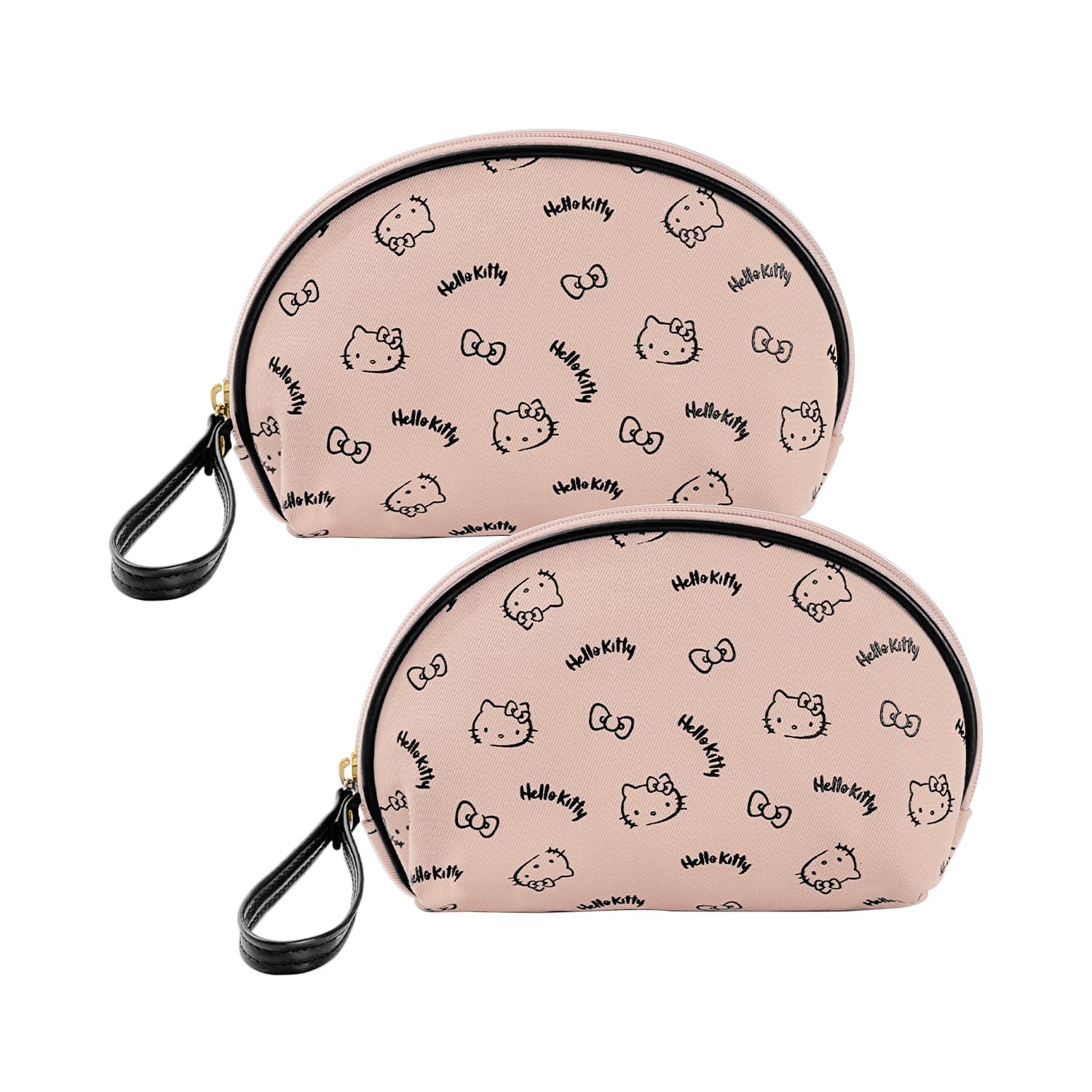 AmBealla Makeup Bag Large Waterproof Cosmetic Bags with Makeup Brush Holder,Cute Printed Makeup Organizer for Women Traveling,Portable Toiletry Bag for Girls