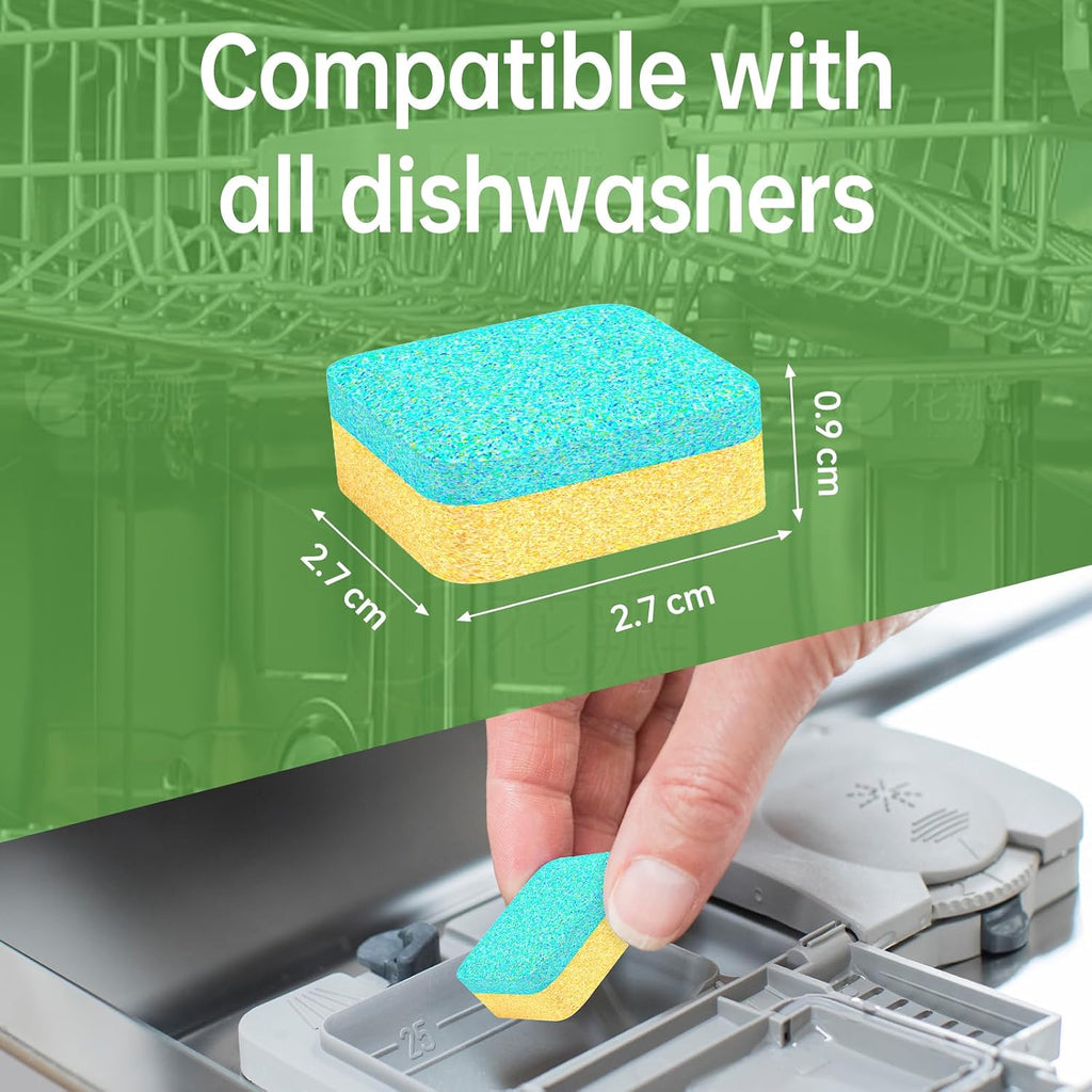 Dishwasher Cleaner and Deodorizer Tablets, Dishwasher Cleaning Tablets 24 Pack - Helps Remove Limescale & Odor, Prevents Buildup in Pipes, Safe for All Dishwashers, Lemon Scent - 12 Month Supply
