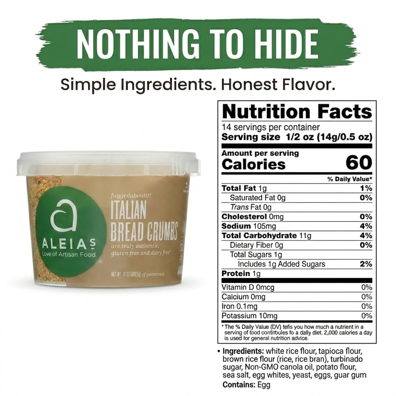Aleias Gluten Free Bakery Italian Bread Crumbs, 13 OZ