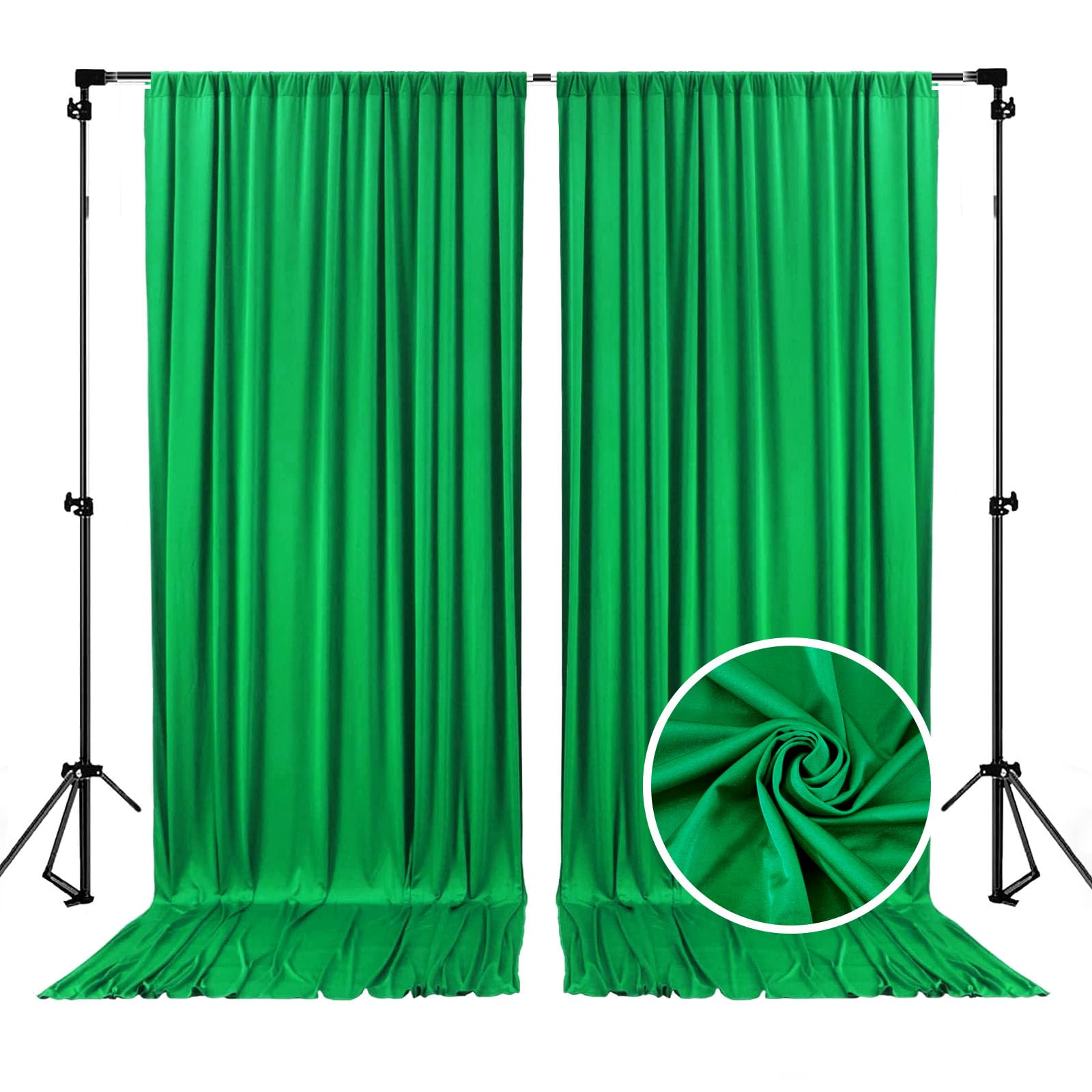 10 x 10 Feet Black A Backdrop Curtain for Partie, Background Curtains for Photoshoot, Birthday, Wedding, Halloween, Thanksgiving, Christmas, New Year Party Decorations 5Ft x 10Ft, 2 Panels